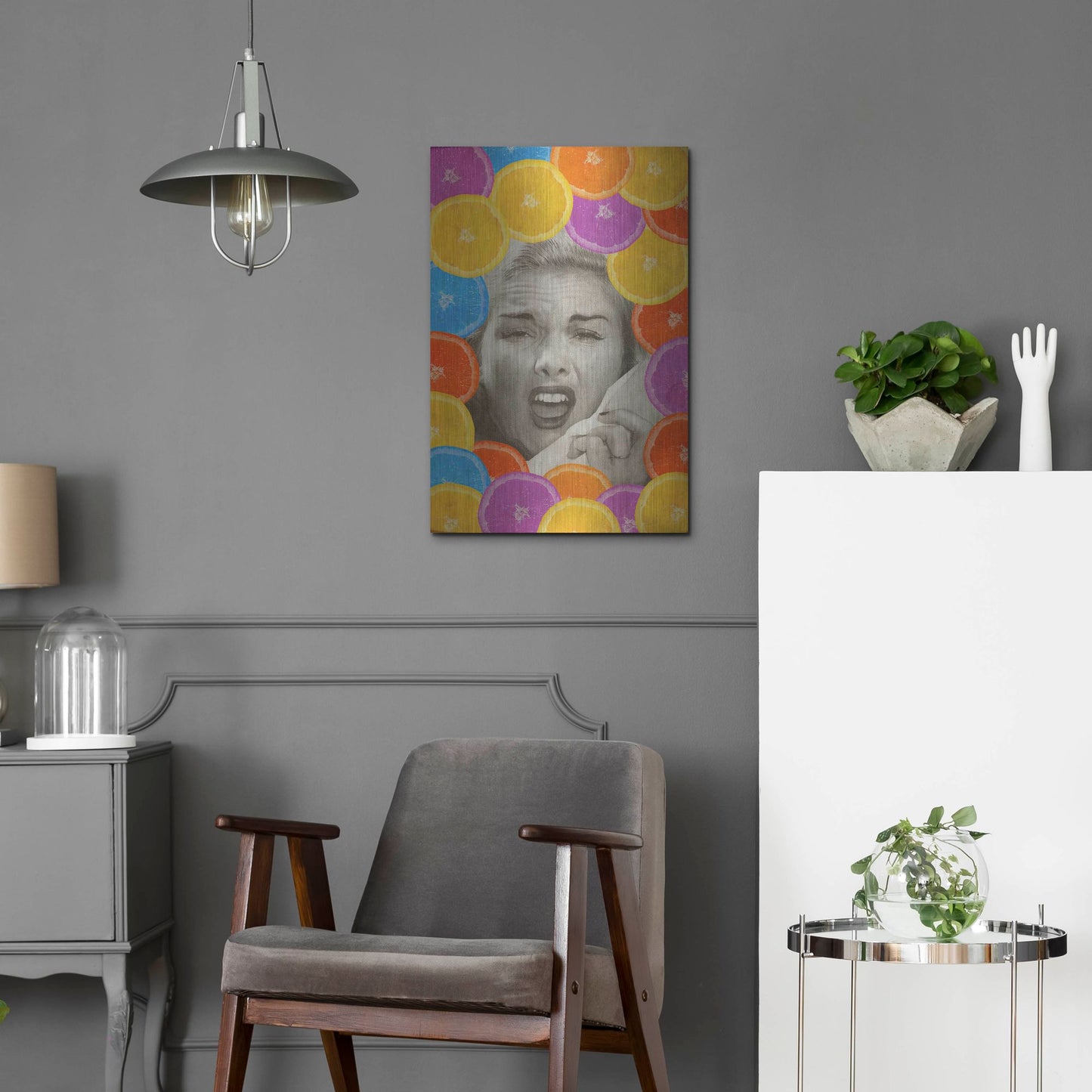 Luxe Metal Art 'Citrus Muss' by Elo Marc, Metal Wall Art,16x24