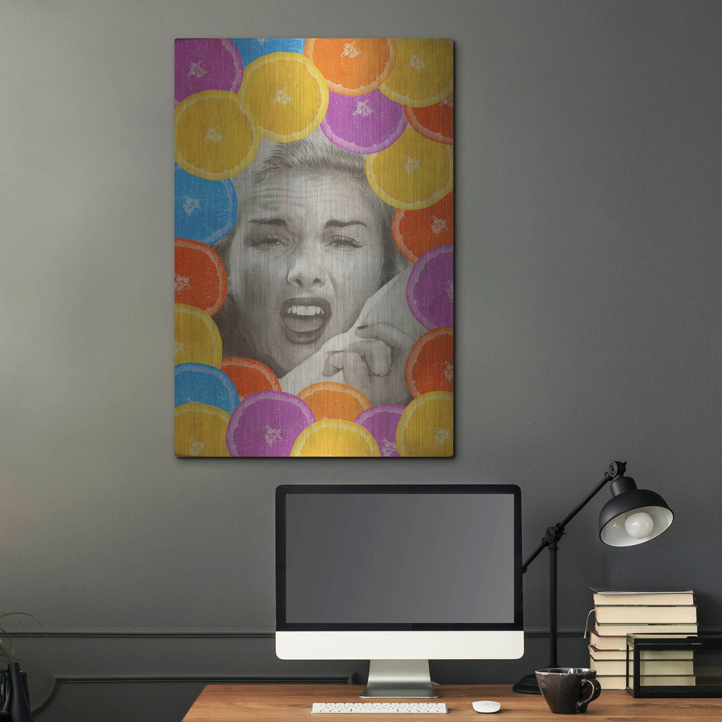 Luxe Metal Art 'Citrus Muss' by Elo Marc, Metal Wall Art,24x36