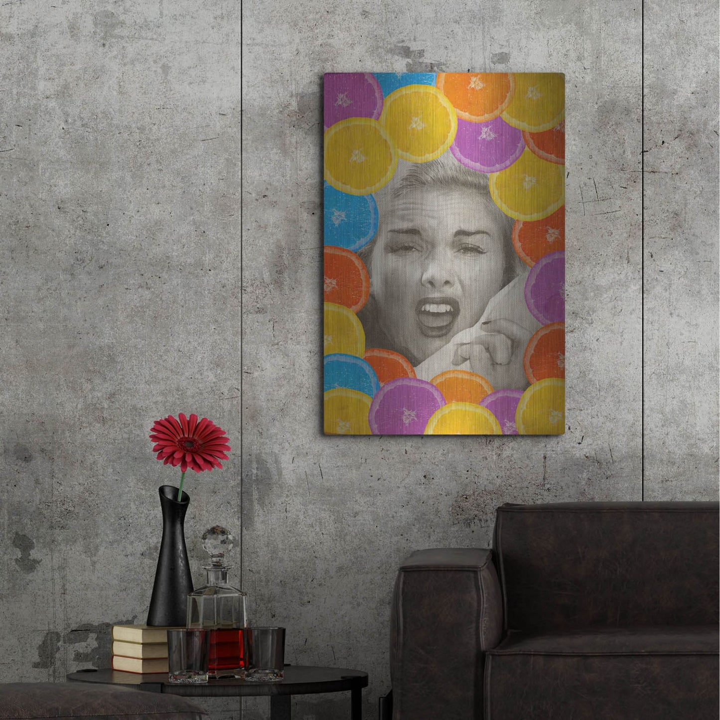 Luxe Metal Art 'Citrus Muss' by Elo Marc, Metal Wall Art,24x36