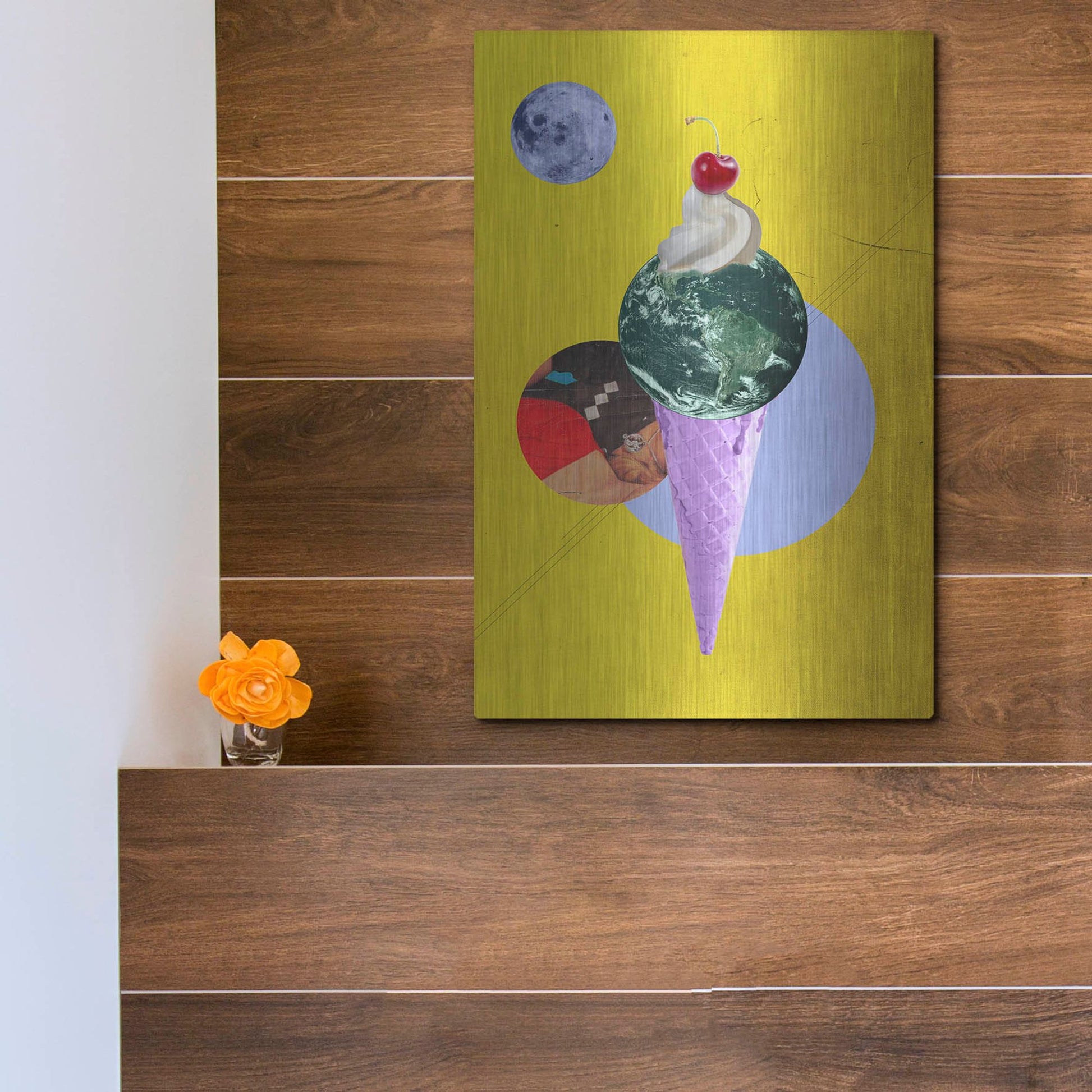 Luxe Metal Art 'Earthcone' by Elo Marc, Metal Wall Art,12x16