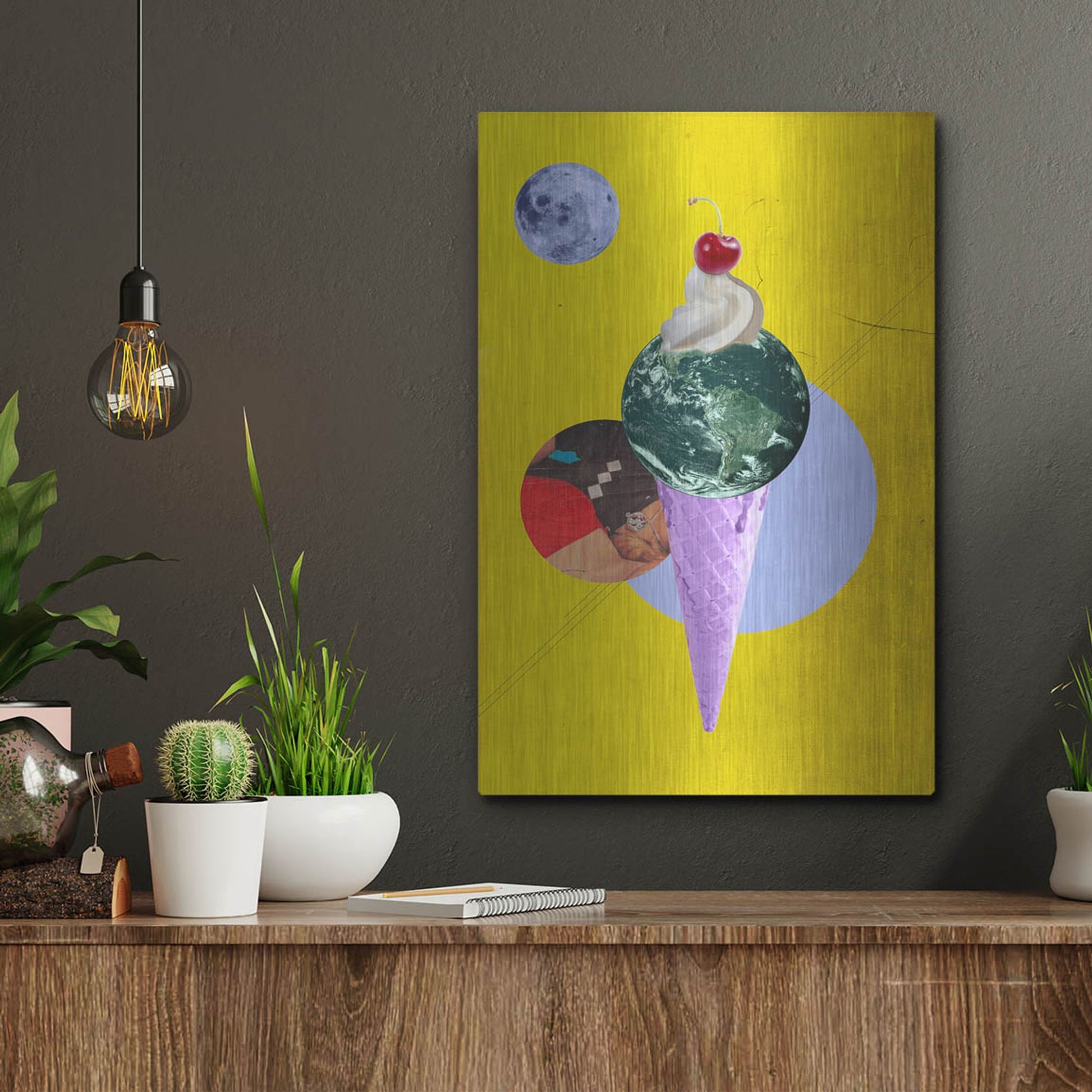 Luxe Metal Art 'Earthcone' by Elo Marc, Metal Wall Art,12x16