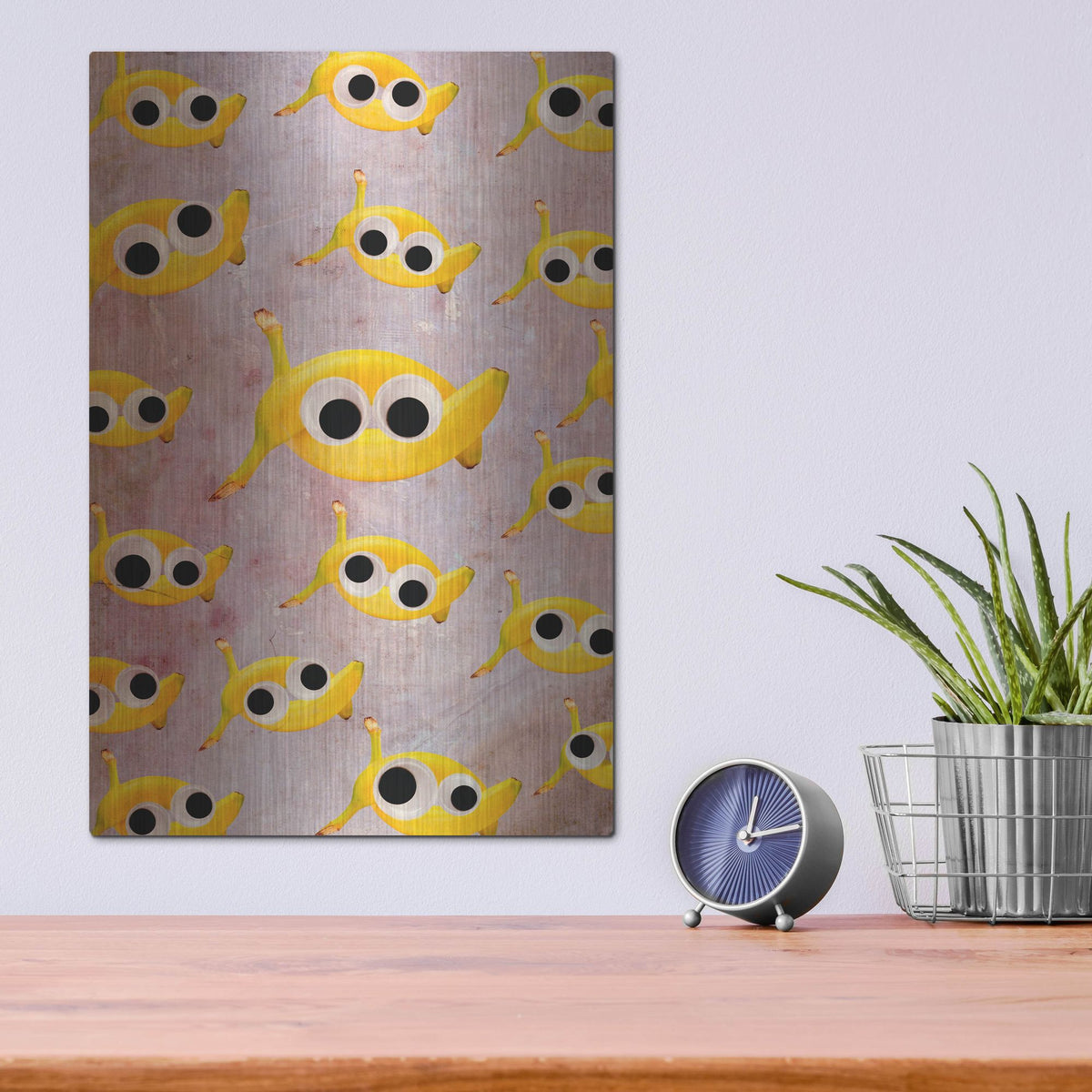 Luxe Metal Art 'Goin' Bananas' by Elo Marc, Metal Wall Art,12x16