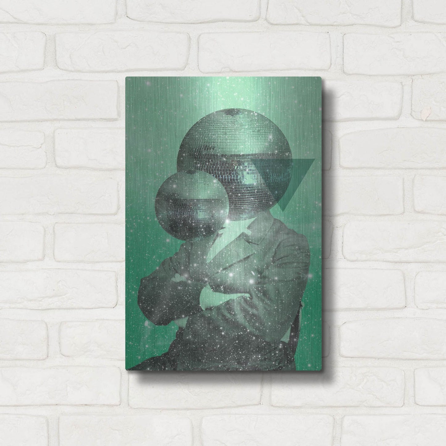 Luxe Metal Art 'Green Universe' by Elo Marc, Metal Wall Art,12x16