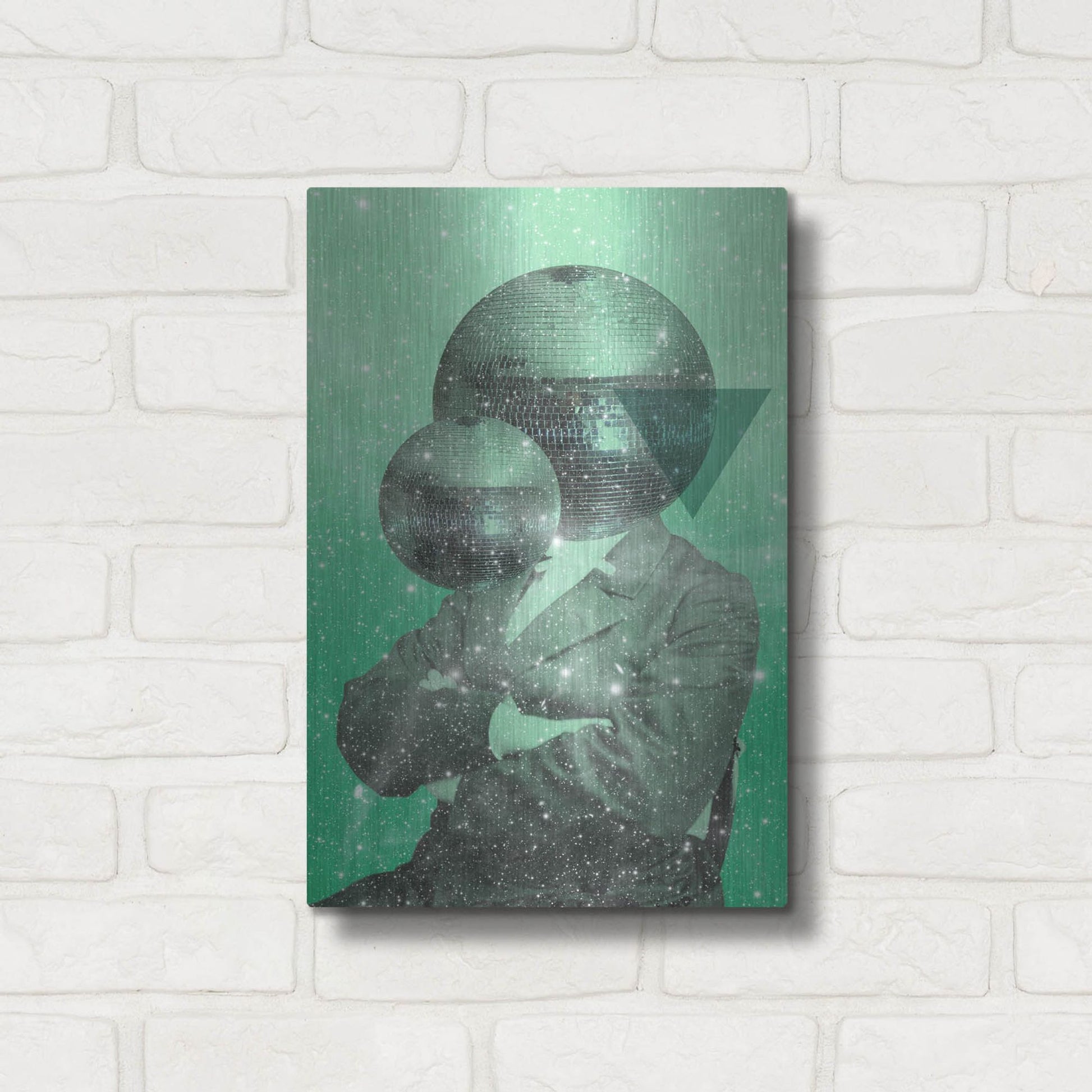 Luxe Metal Art 'Green Universe' by Elo Marc, Metal Wall Art,12x16