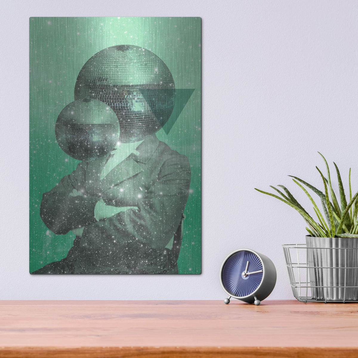 Luxe Metal Art 'Green Universe' by Elo Marc, Metal Wall Art,12x16
