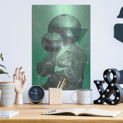 Luxe Metal Art 'Green Universe' by Elo Marc, Metal Wall Art,12x16