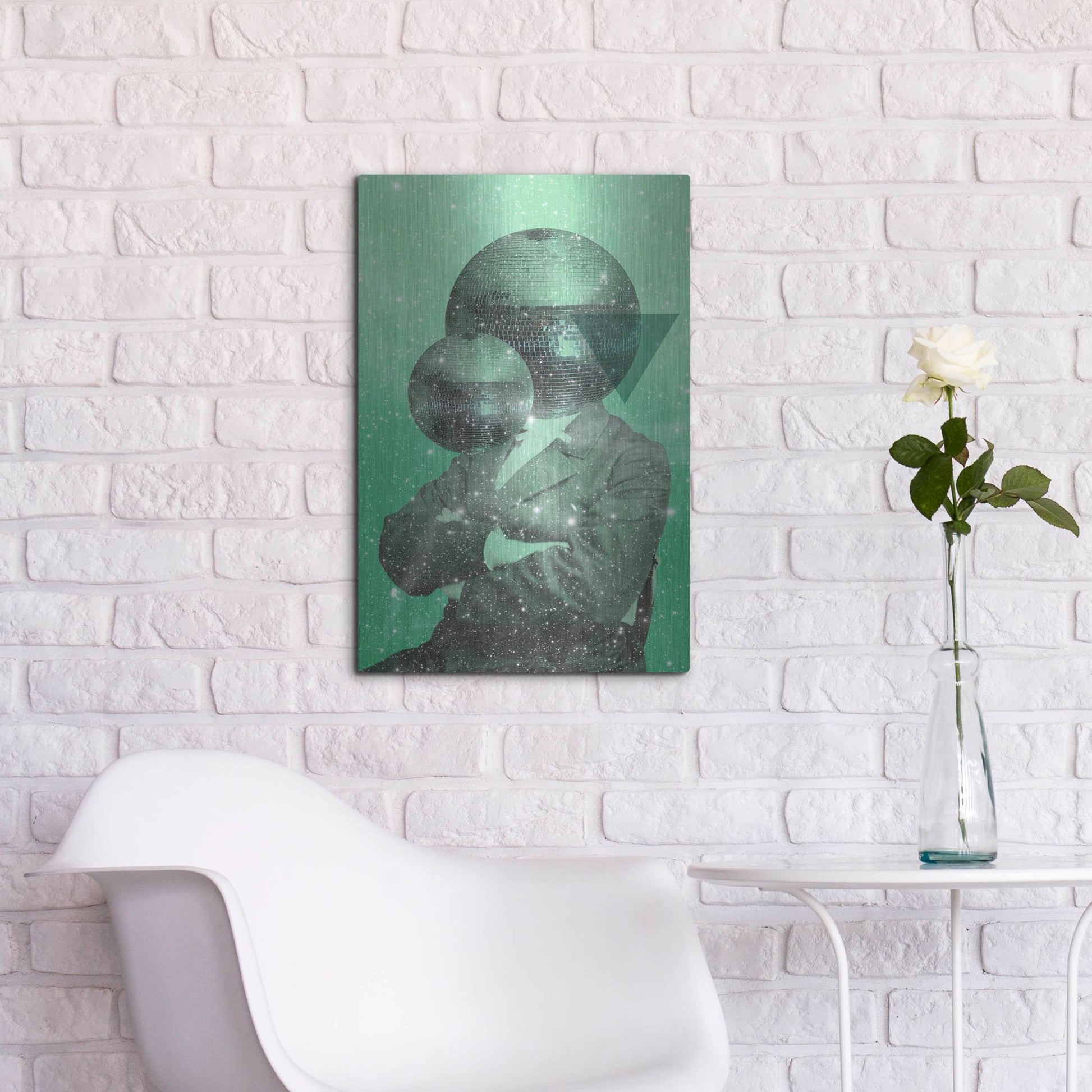 Luxe Metal Art 'Green Universe' by Elo Marc, Metal Wall Art,16x24