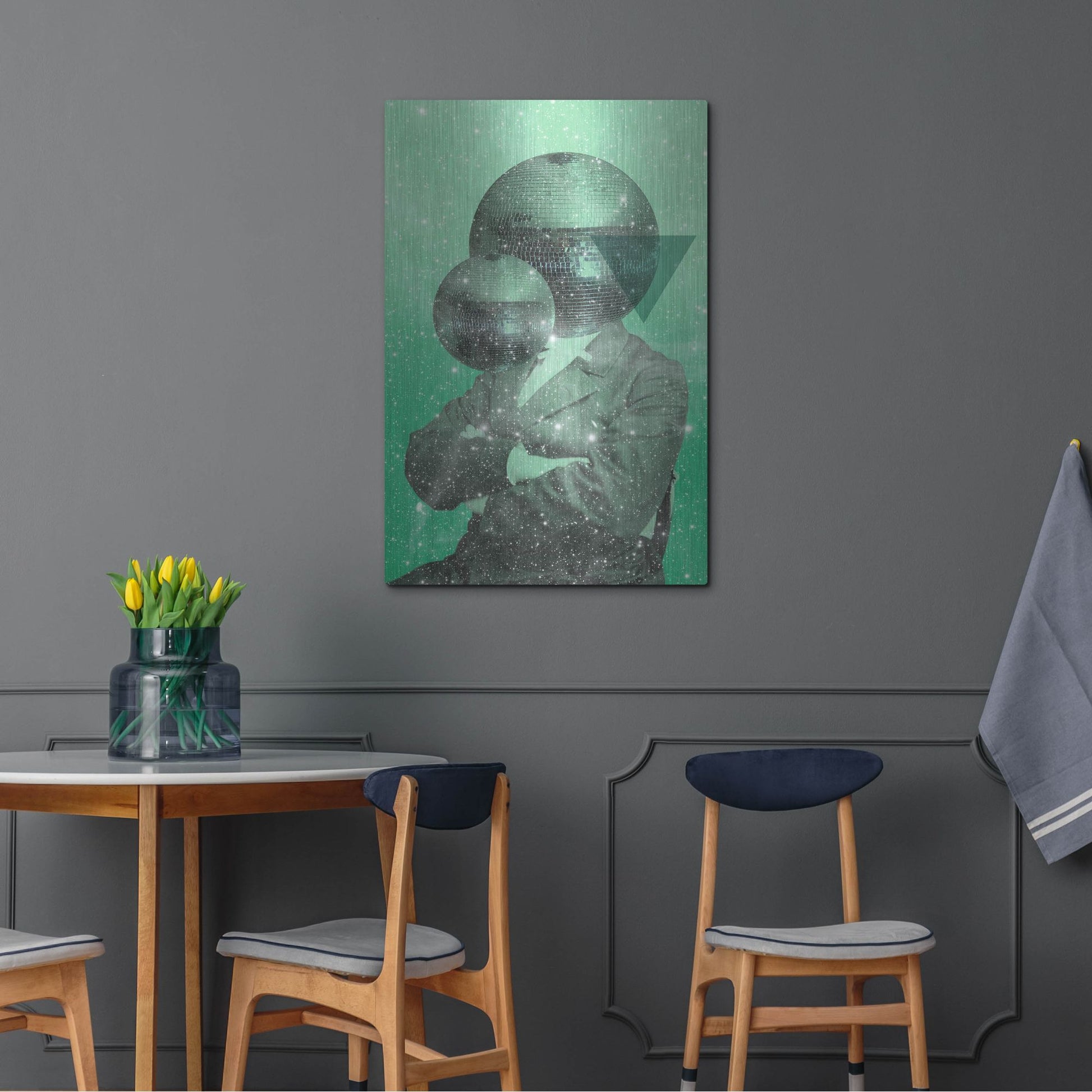 Luxe Metal Art 'Green Universe' by Elo Marc, Metal Wall Art,24x36