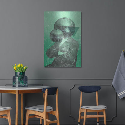 Luxe Metal Art 'Green Universe' by Elo Marc, Metal Wall Art,24x36