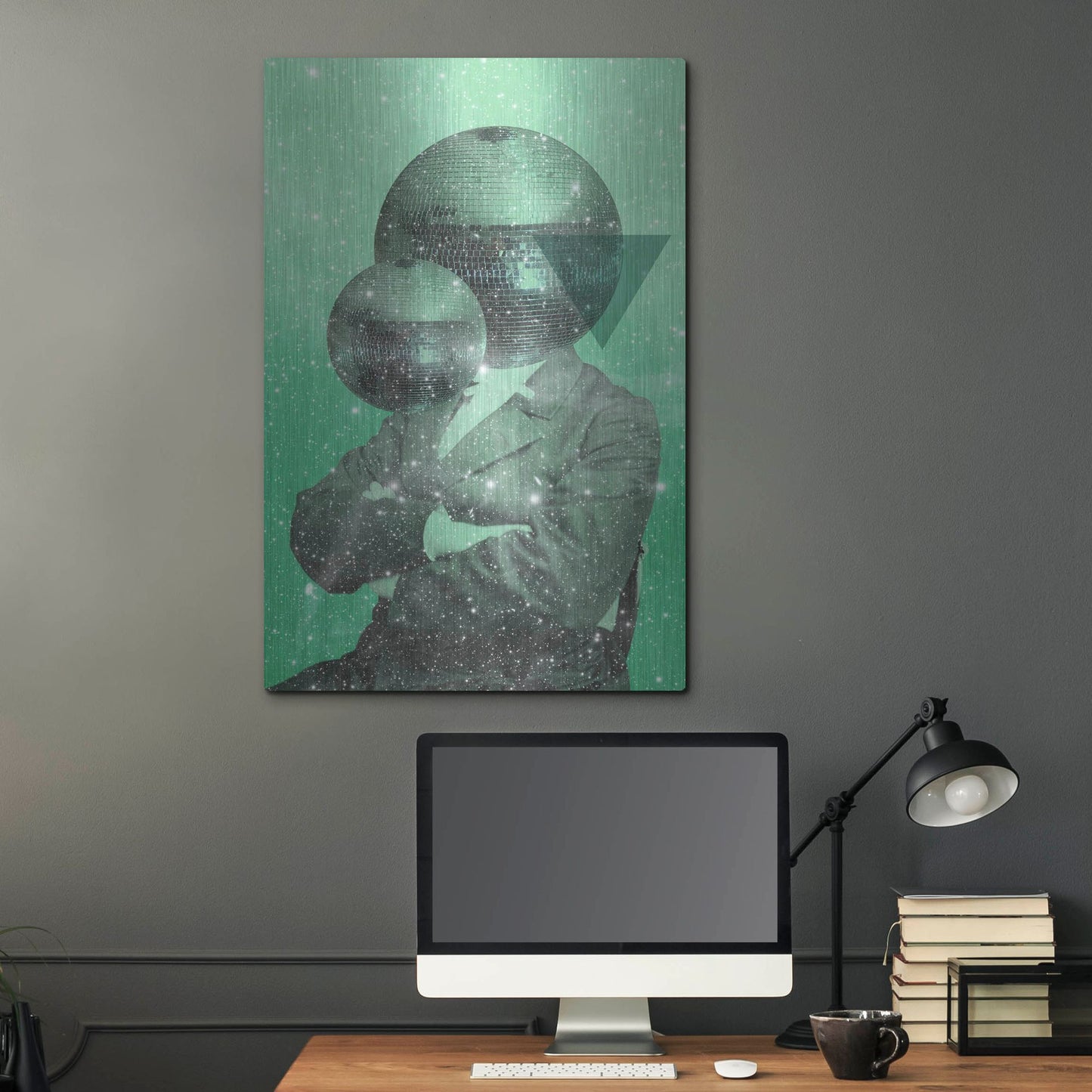 Luxe Metal Art 'Green Universe' by Elo Marc, Metal Wall Art,24x36