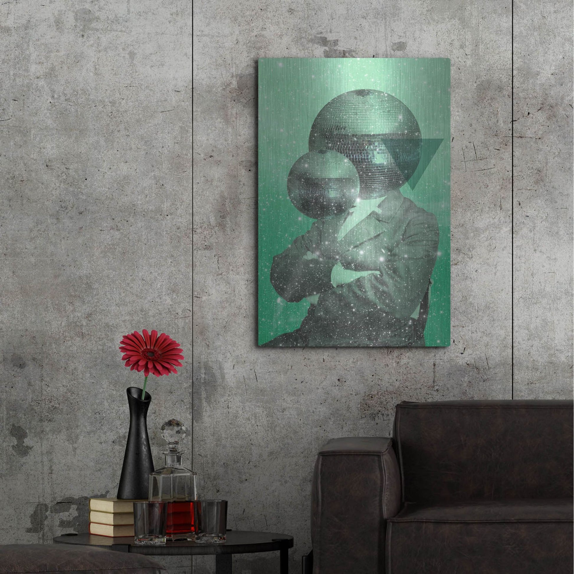 Luxe Metal Art 'Green Universe' by Elo Marc, Metal Wall Art,24x36