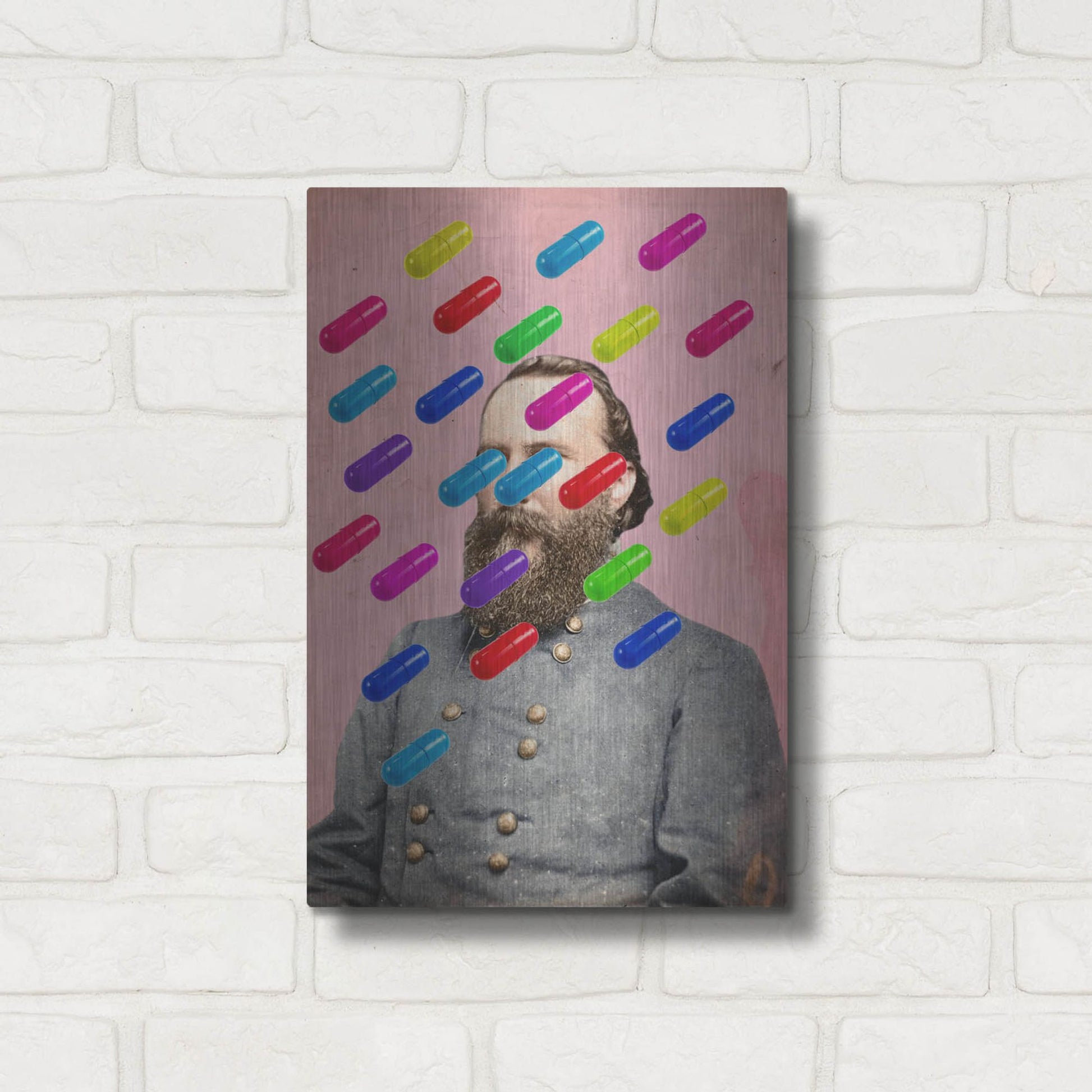 Luxe Metal Art 'Major Pill' by Elo Marc, Metal Wall Art,12x16