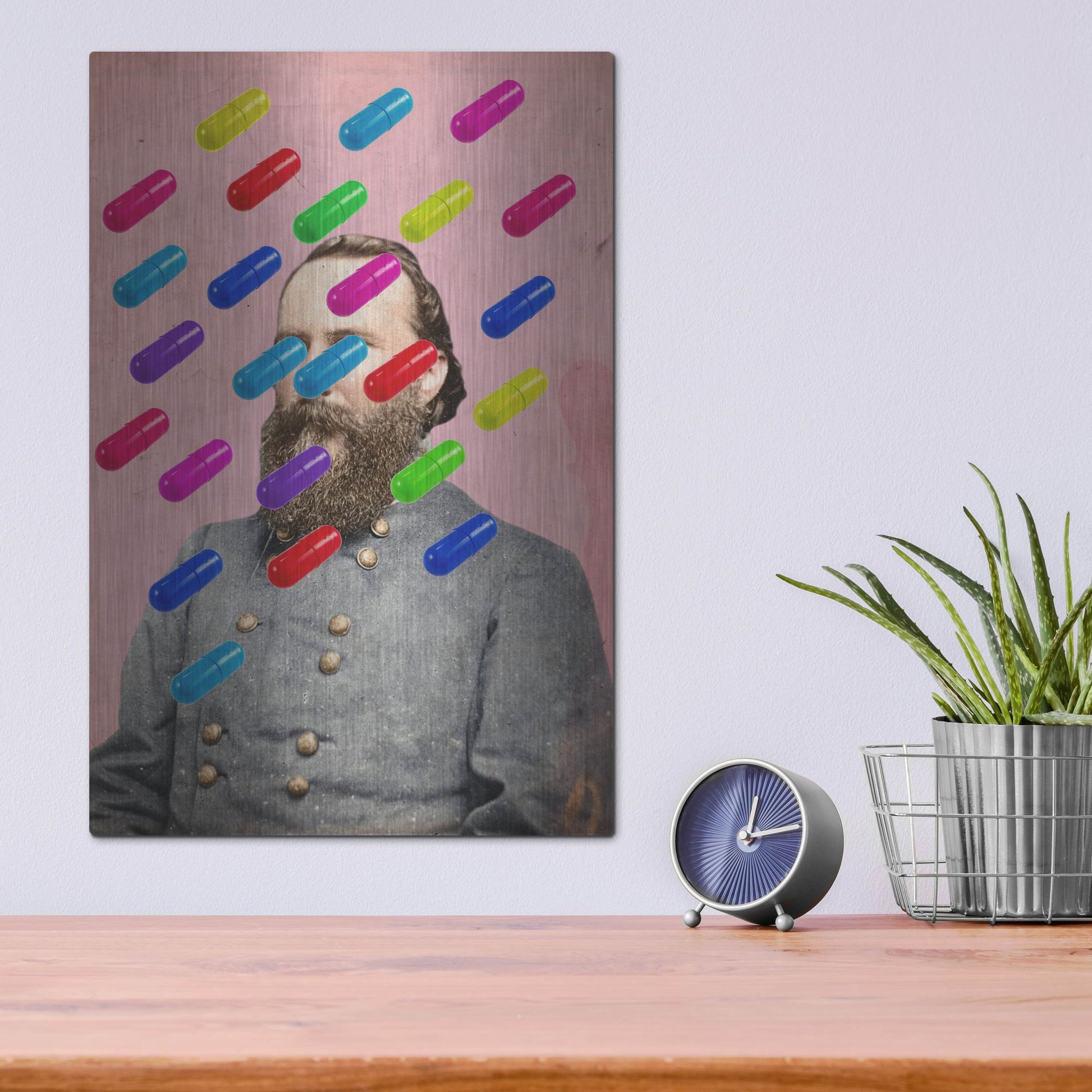 Luxe Metal Art 'Major Pill' by Elo Marc, Metal Wall Art,12x16