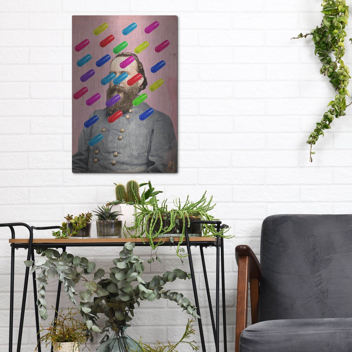 Luxe Metal Art 'Major Pill' by Elo Marc, Metal Wall Art,12x16