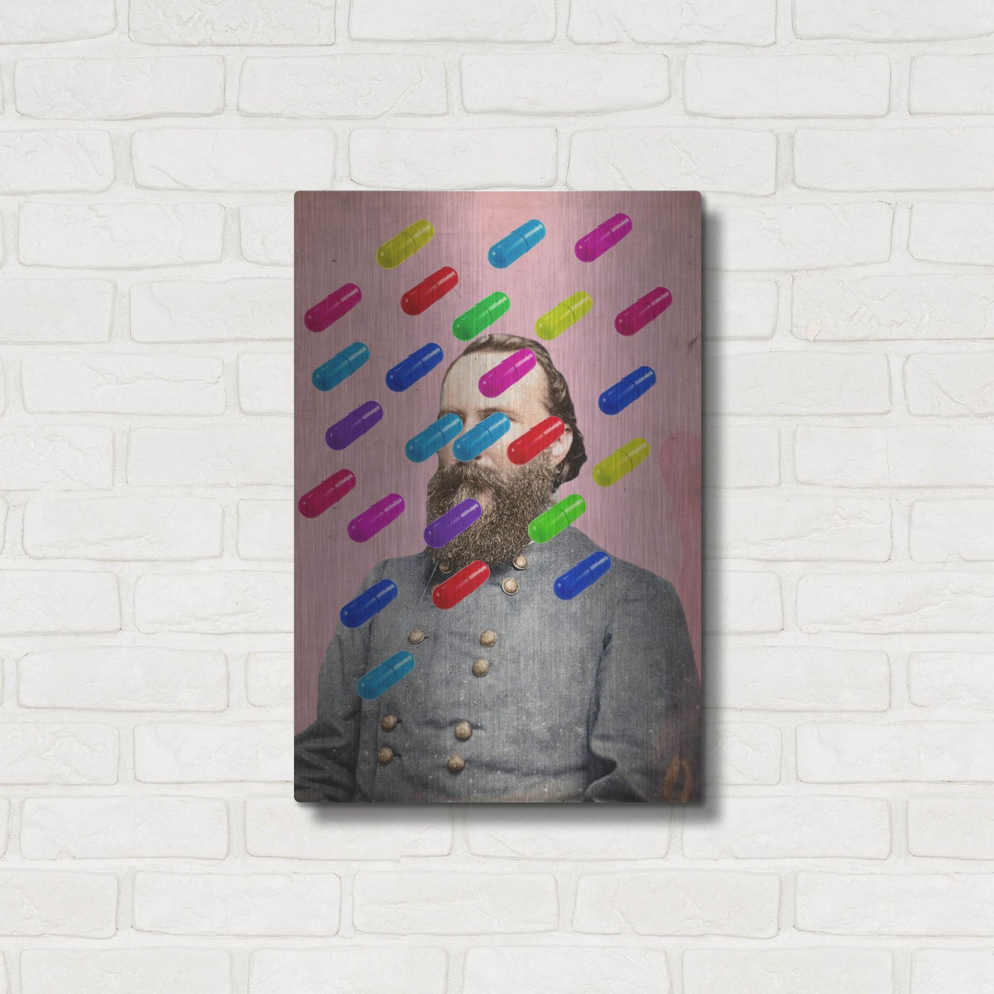 Luxe Metal Art 'Major Pill' by Elo Marc, Metal Wall Art,16x24