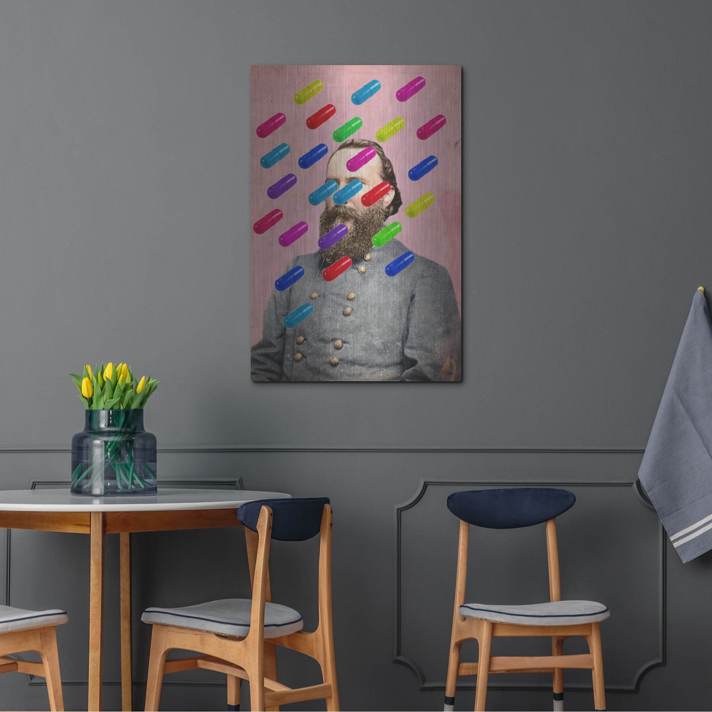 Luxe Metal Art 'Major Pill' by Elo Marc, Metal Wall Art,24x36