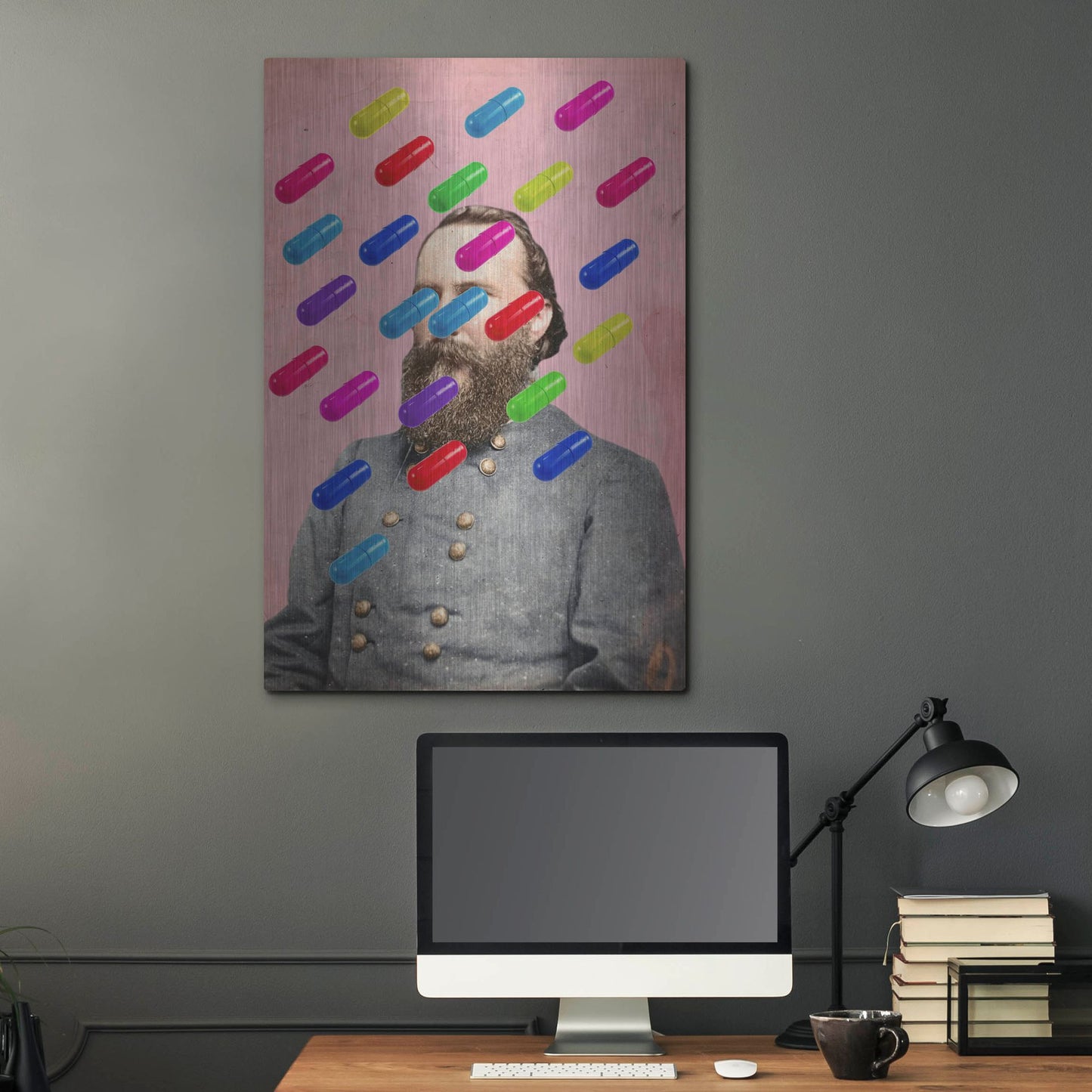 Luxe Metal Art 'Major Pill' by Elo Marc, Metal Wall Art,24x36