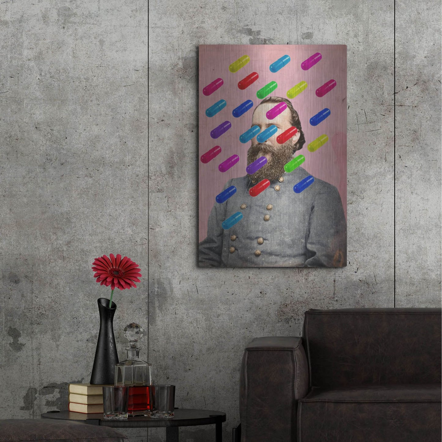 Luxe Metal Art 'Major Pill' by Elo Marc, Metal Wall Art,24x36