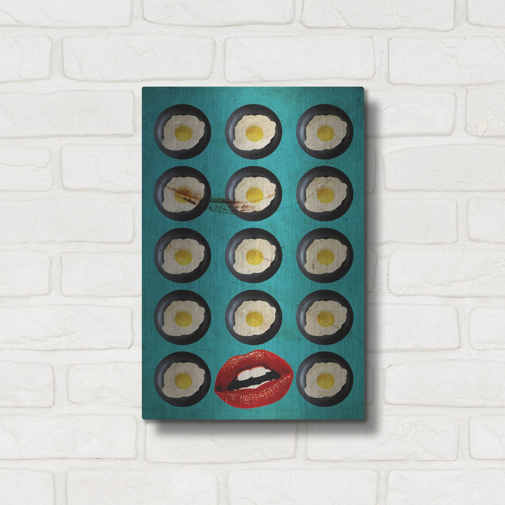 Luxe Metal Art 'One Egg A Day' by Elo Marc, Metal Wall Art,12x16