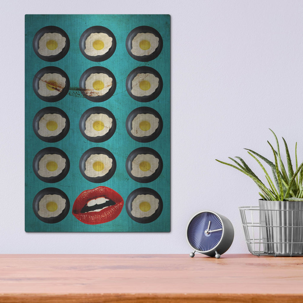 Luxe Metal Art 'One Egg A Day' by Elo Marc, Metal Wall Art,12x16
