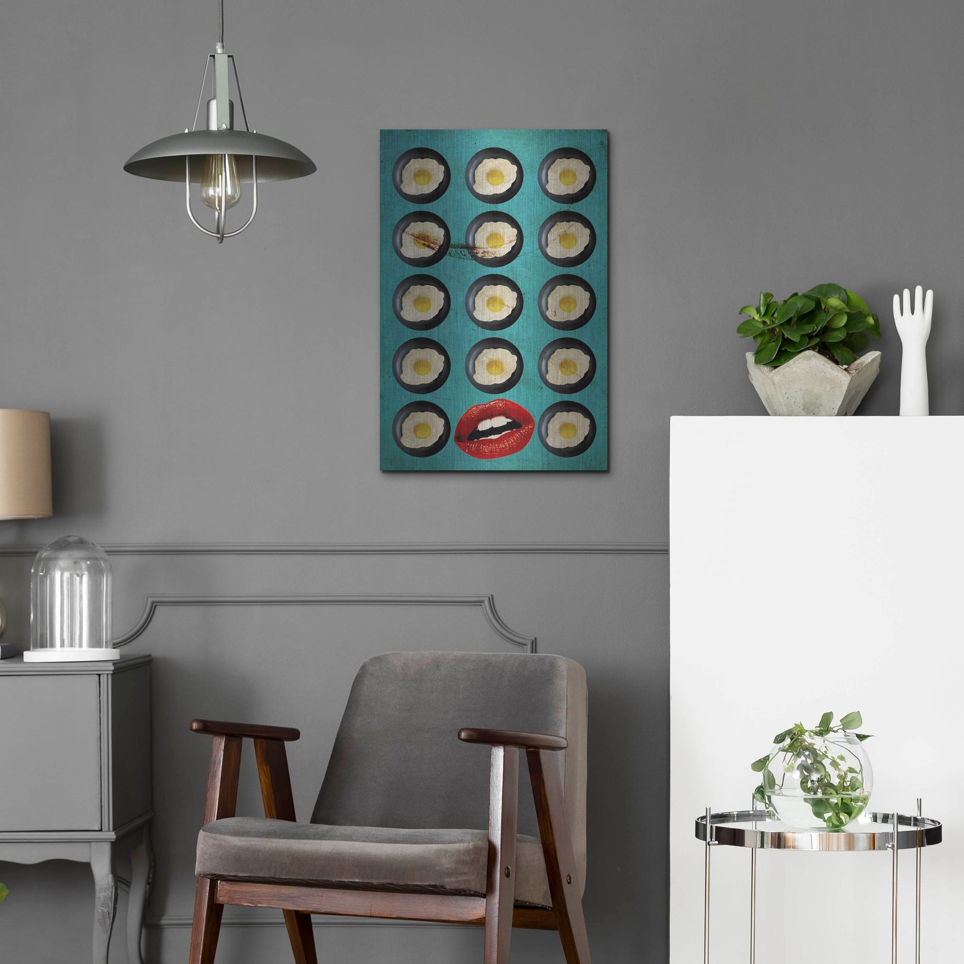 Luxe Metal Art 'One Egg A Day' by Elo Marc, Metal Wall Art,16x24