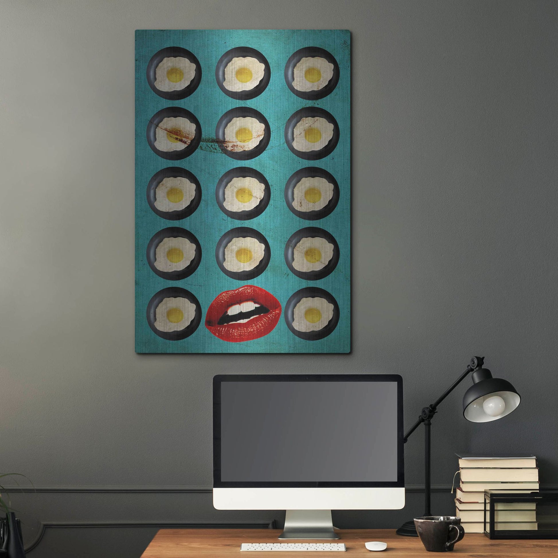 Luxe Metal Art 'One Egg A Day' by Elo Marc, Metal Wall Art,24x36