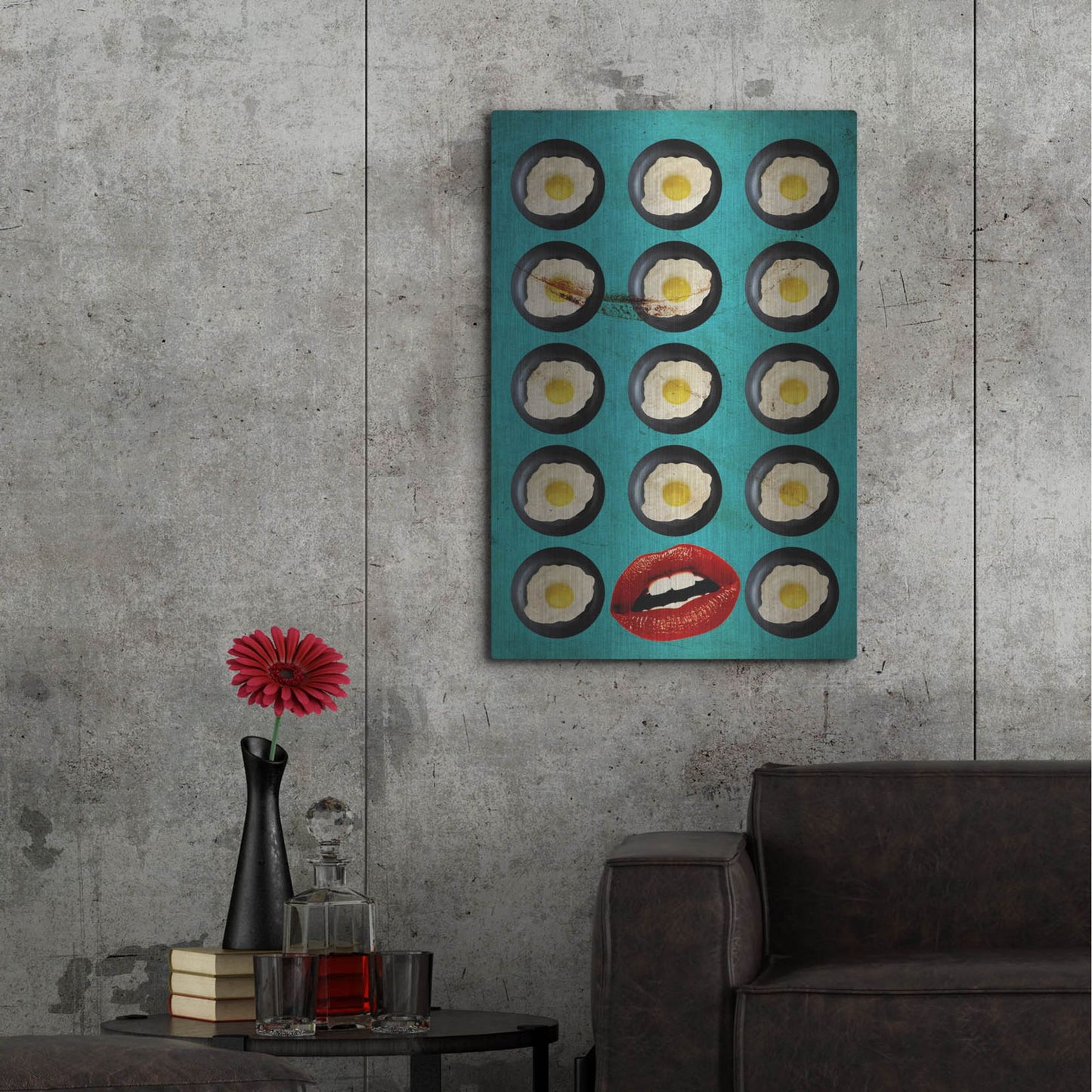 Luxe Metal Art 'One Egg A Day' by Elo Marc, Metal Wall Art,24x36