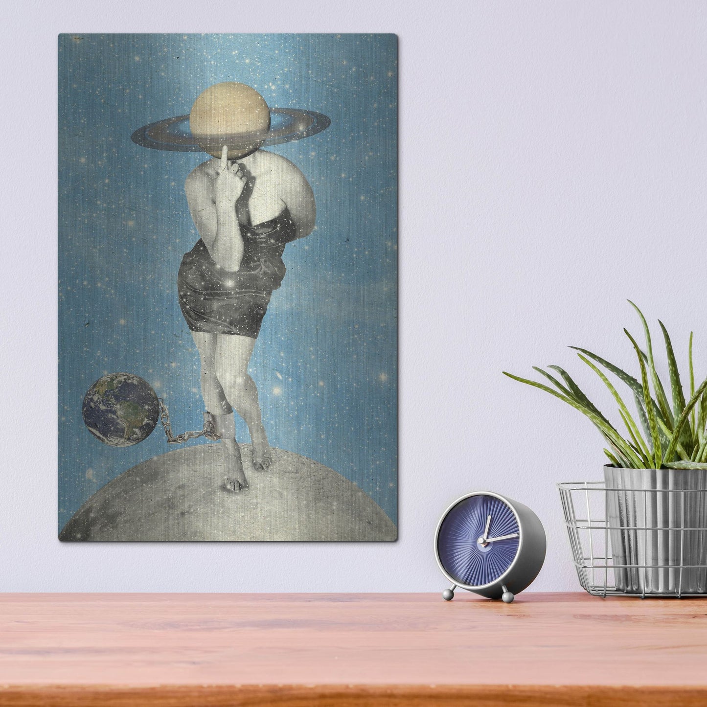 Luxe Metal Art 'Spacin' Out' by Elo Marc, Metal Wall Art,12x16