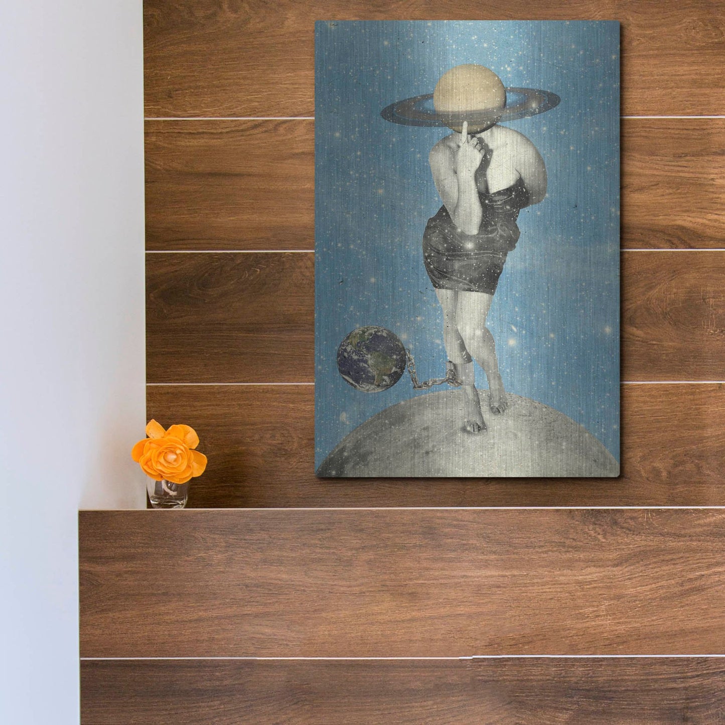 Luxe Metal Art 'Spacin' Out' by Elo Marc, Metal Wall Art,12x16