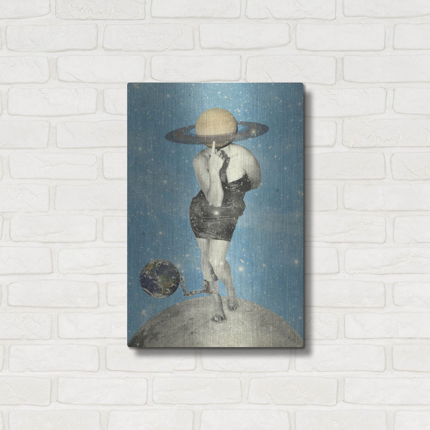 Luxe Metal Art 'Spacin' Out' by Elo Marc, Metal Wall Art,16x24