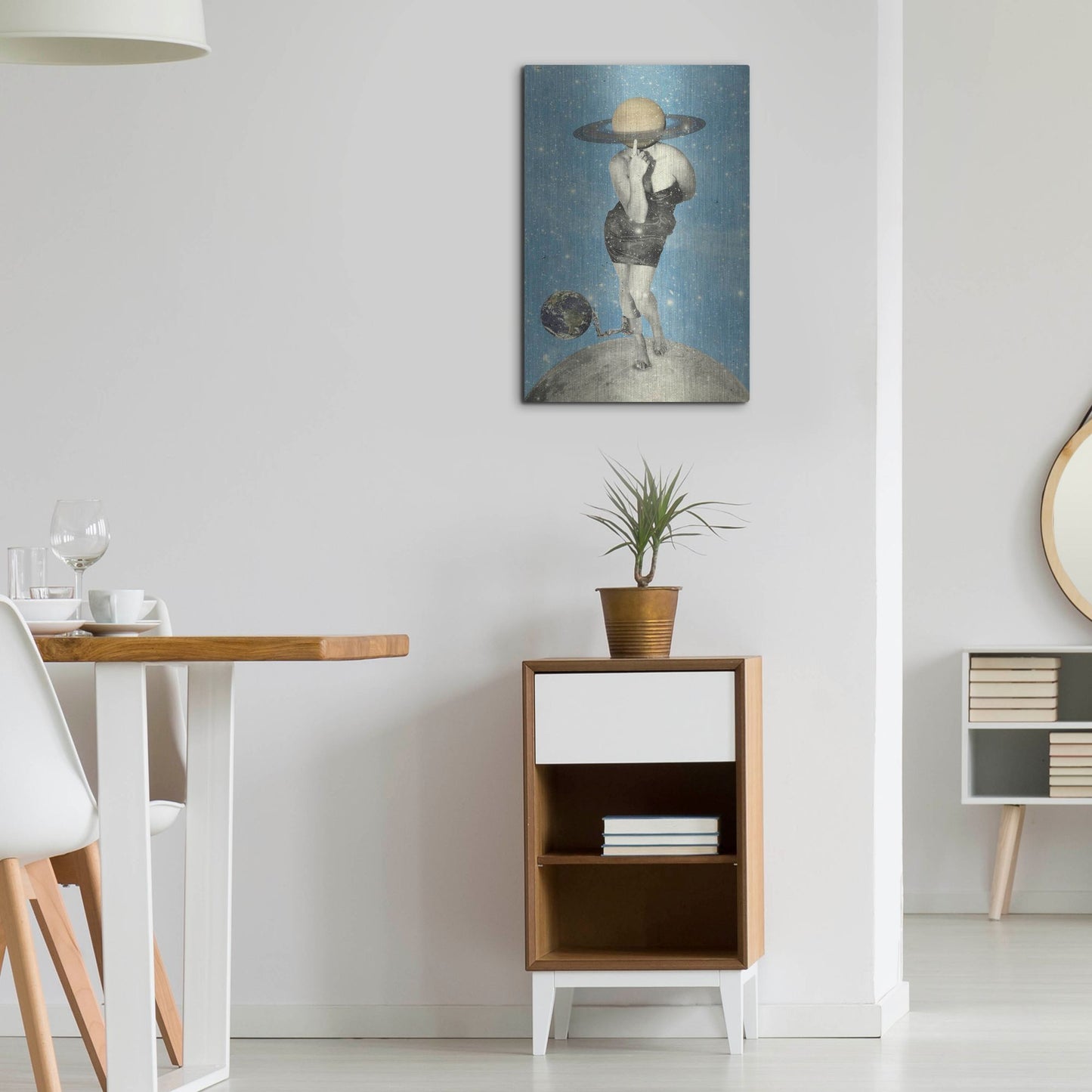 Luxe Metal Art 'Spacin' Out' by Elo Marc, Metal Wall Art,16x24