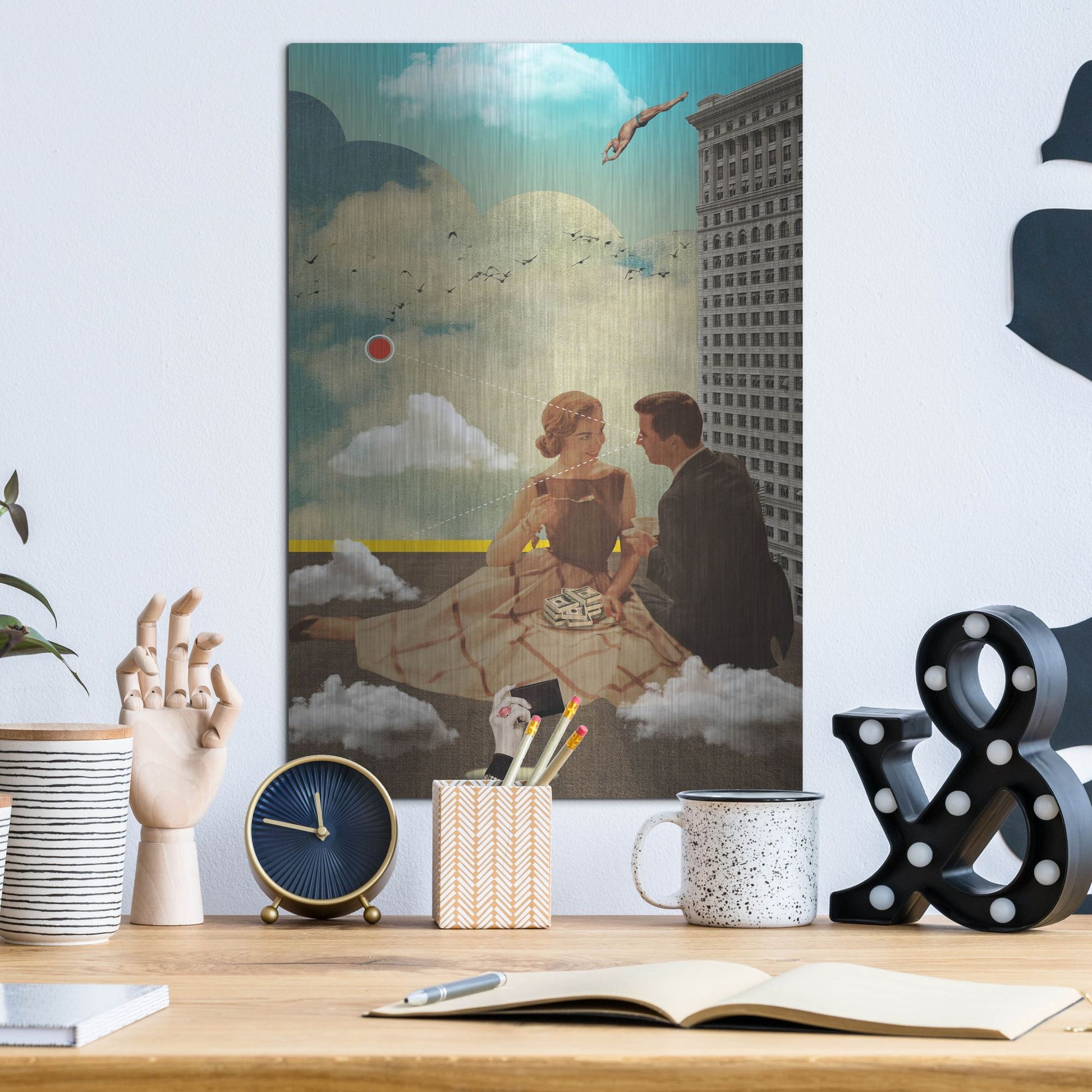 Luxe Metal Art 'All Eyes On Me' by Elo Marc, Metal Wall Art,12x16