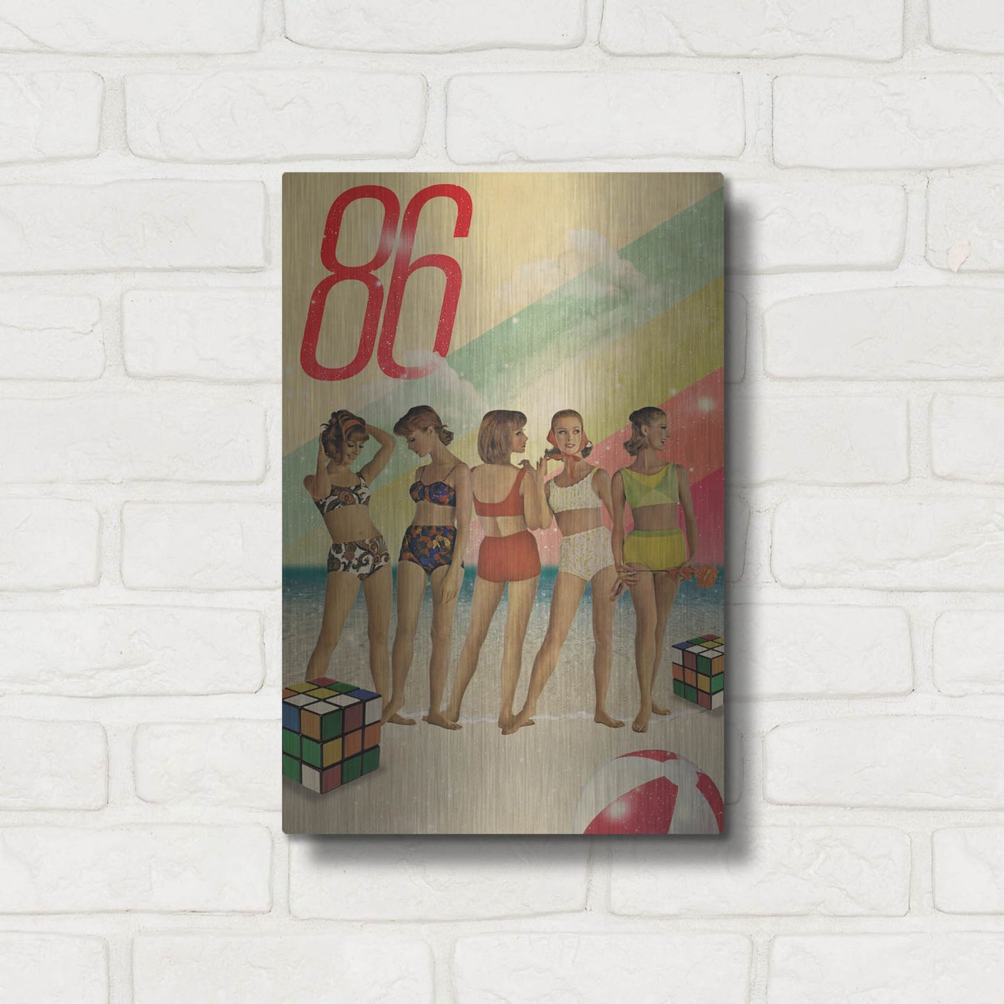 Luxe Metal Art 'Beach Days Are Over' by Elo Marc, Metal Wall Art,12x16