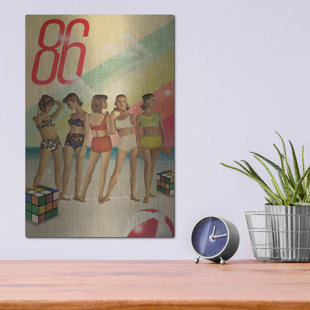 Luxe Metal Art 'Beach Days Are Over' by Elo Marc, Metal Wall Art,12x16