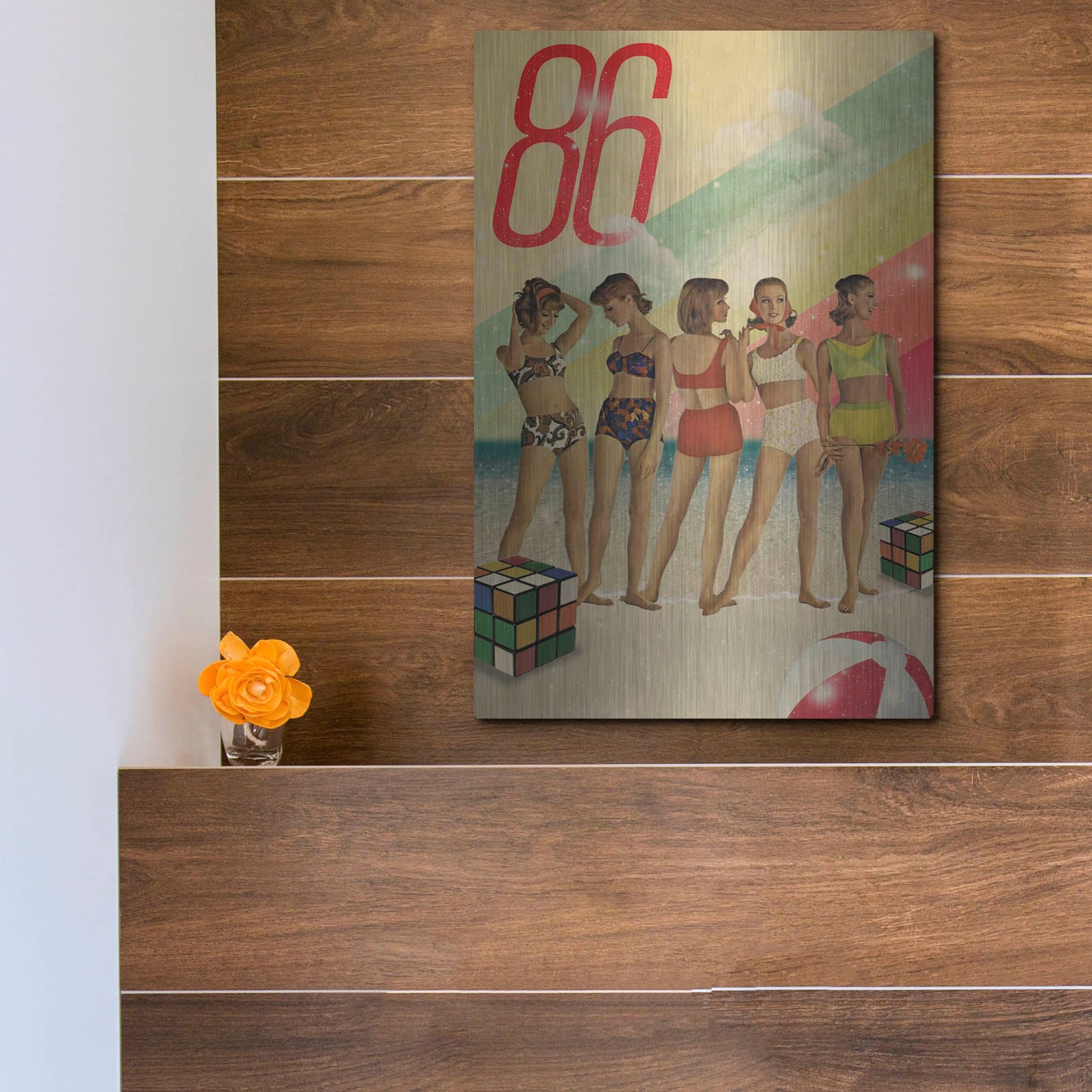 Luxe Metal Art 'Beach Days Are Over' by Elo Marc, Metal Wall Art,12x16