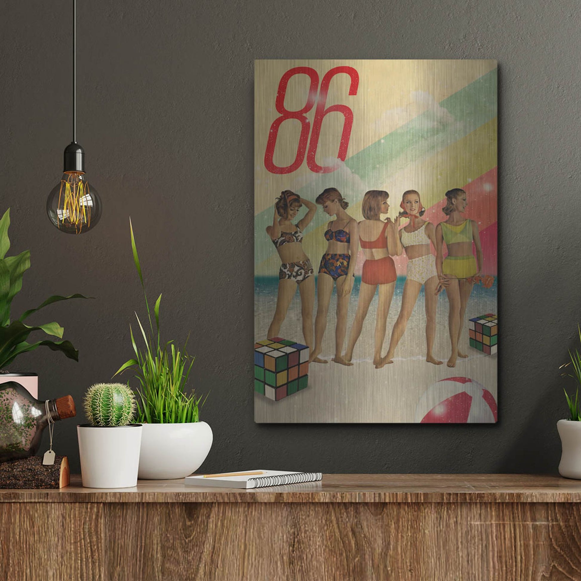 Luxe Metal Art 'Beach Days Are Over' by Elo Marc, Metal Wall Art,12x16