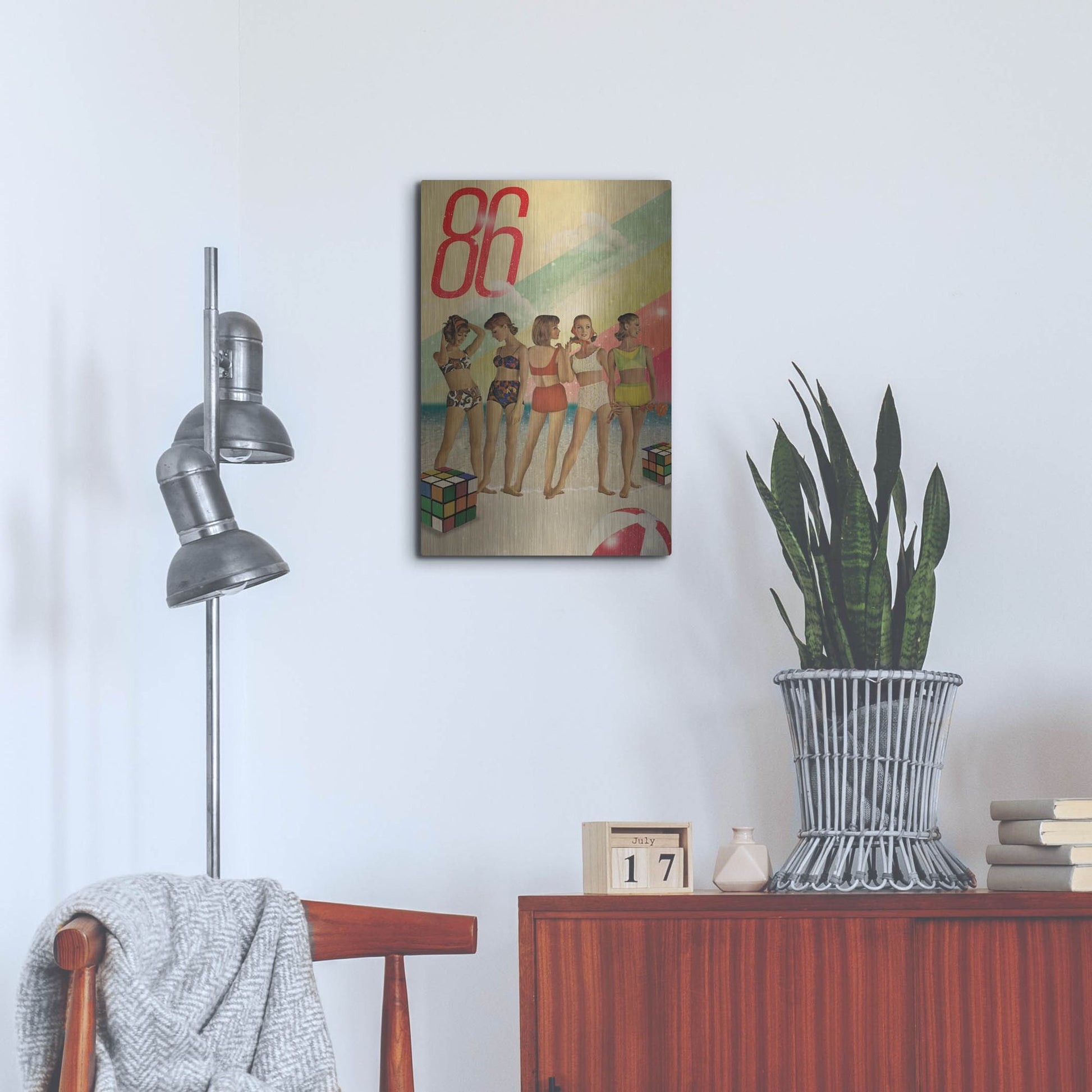 Luxe Metal Art 'Beach Days Are Over' by Elo Marc, Metal Wall Art,16x24