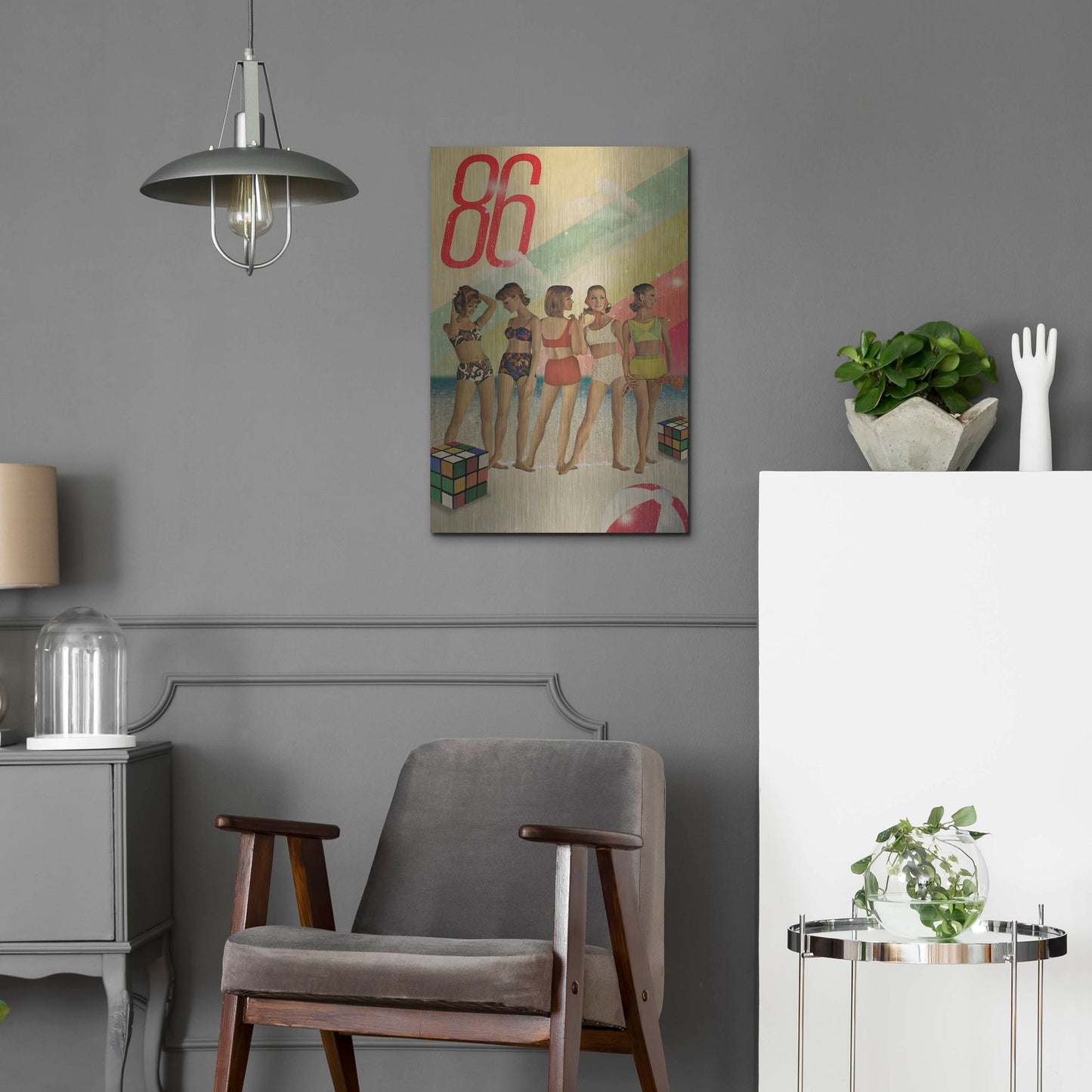 Luxe Metal Art 'Beach Days Are Over' by Elo Marc, Metal Wall Art,16x24