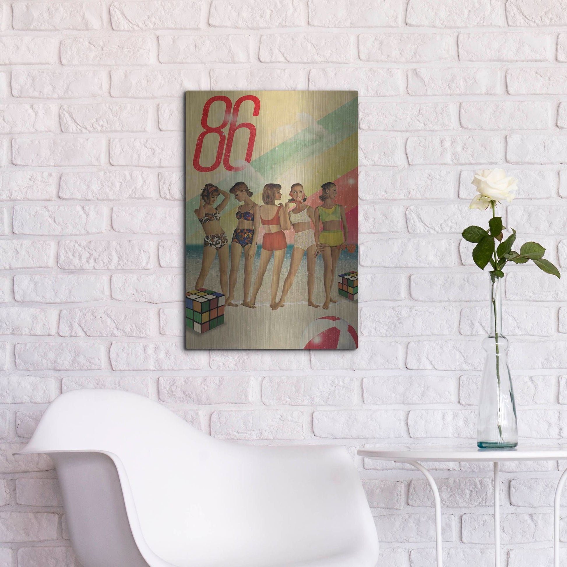 Luxe Metal Art 'Beach Days Are Over' by Elo Marc, Metal Wall Art,16x24