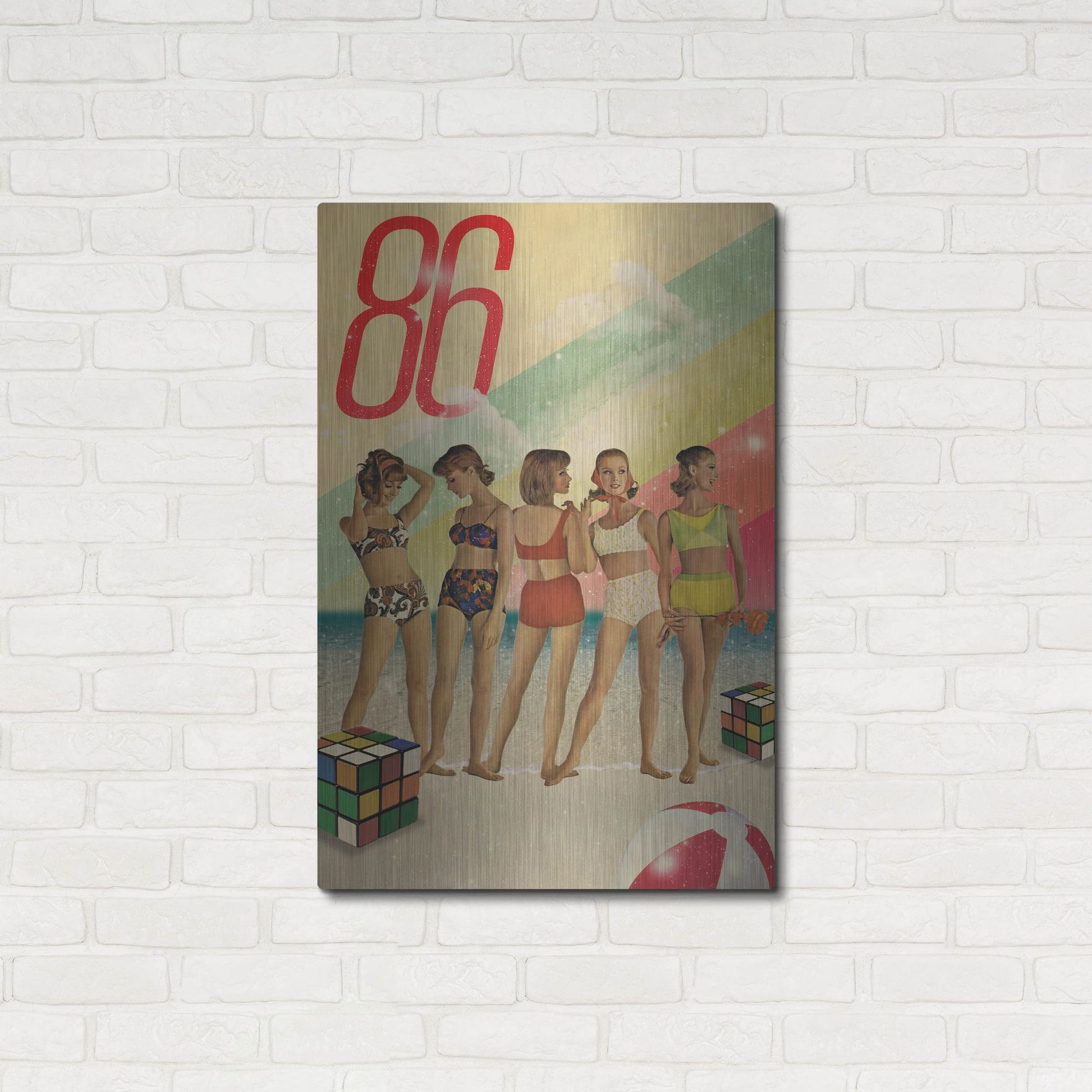 Luxe Metal Art 'Beach Days Are Over' by Elo Marc, Metal Wall Art,24x36