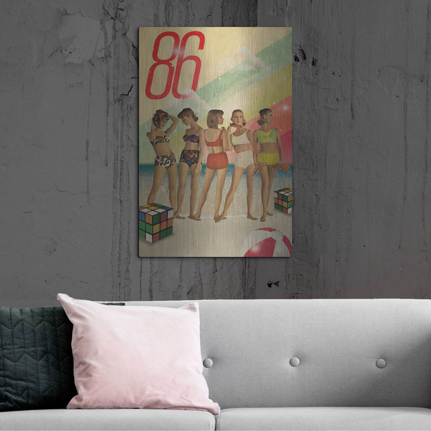 Luxe Metal Art 'Beach Days Are Over' by Elo Marc, Metal Wall Art,24x36