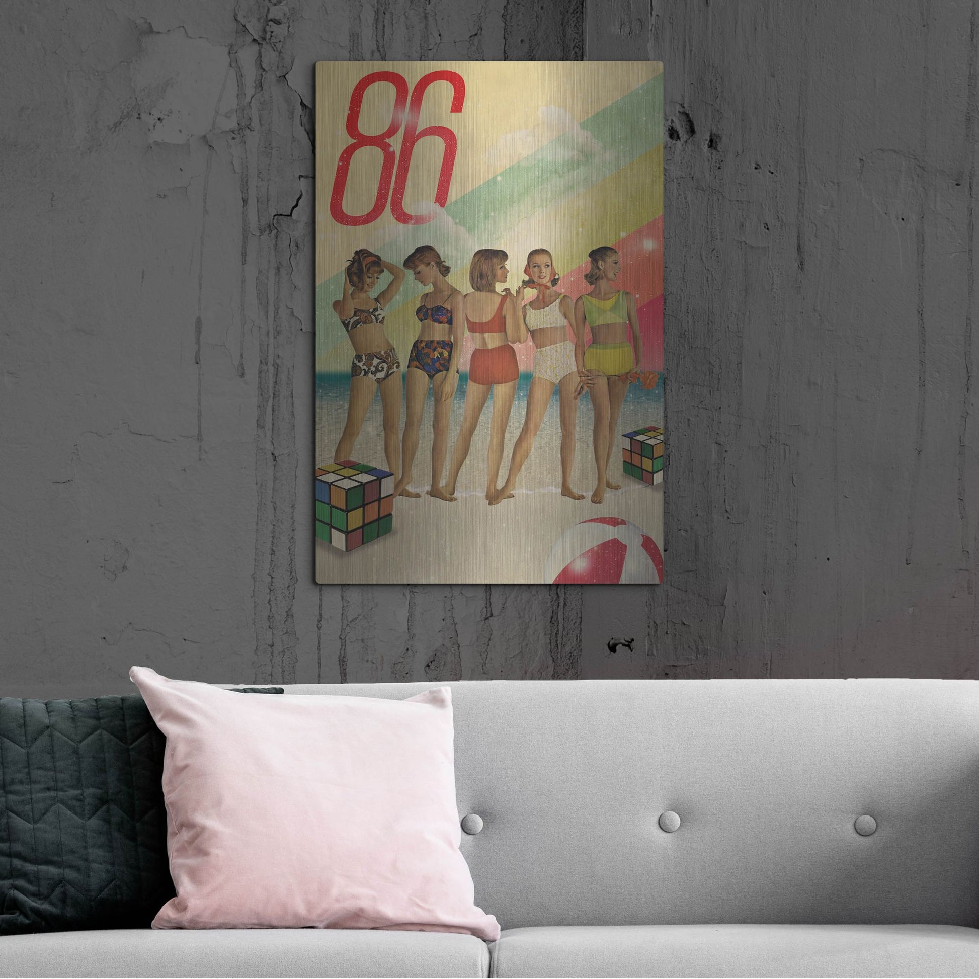 Luxe Metal Art 'Beach Days Are Over' by Elo Marc, Metal Wall Art,24x36