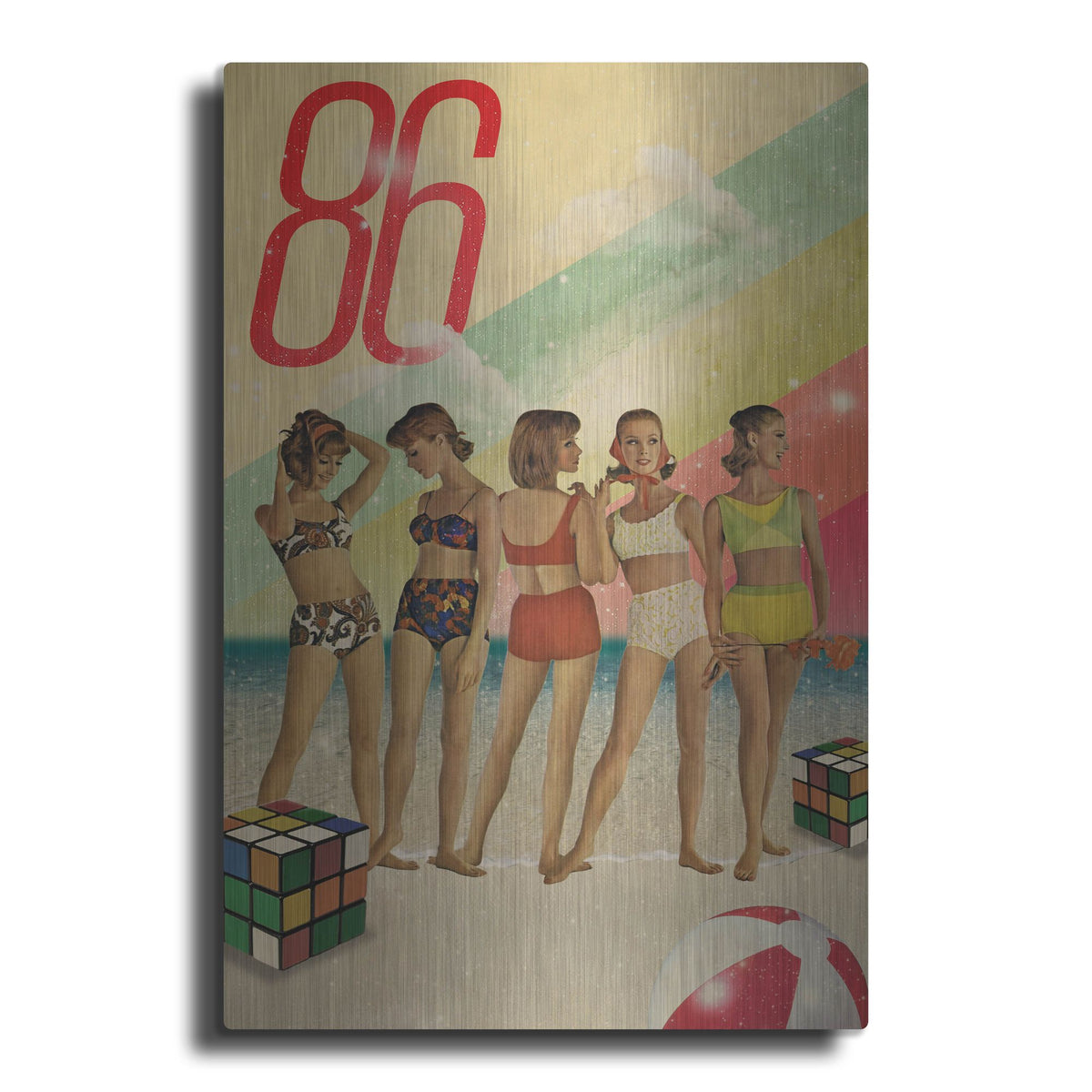 Luxe Metal Art 'Beach Days Are Over' by Elo Marc, Metal Wall Art