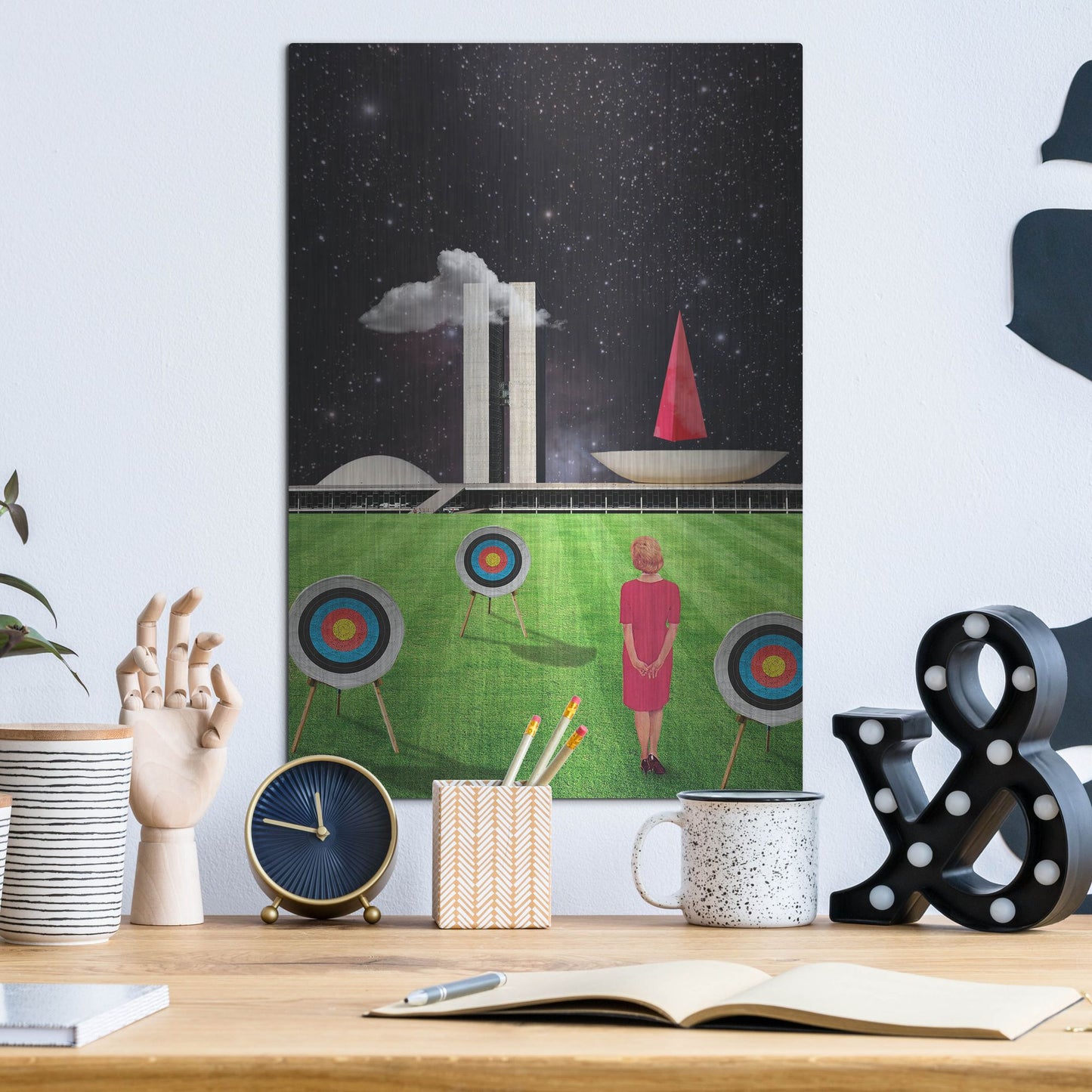 Luxe Metal Art 'Planalto Central' by Elo Marc, Metal Wall Art,12x16