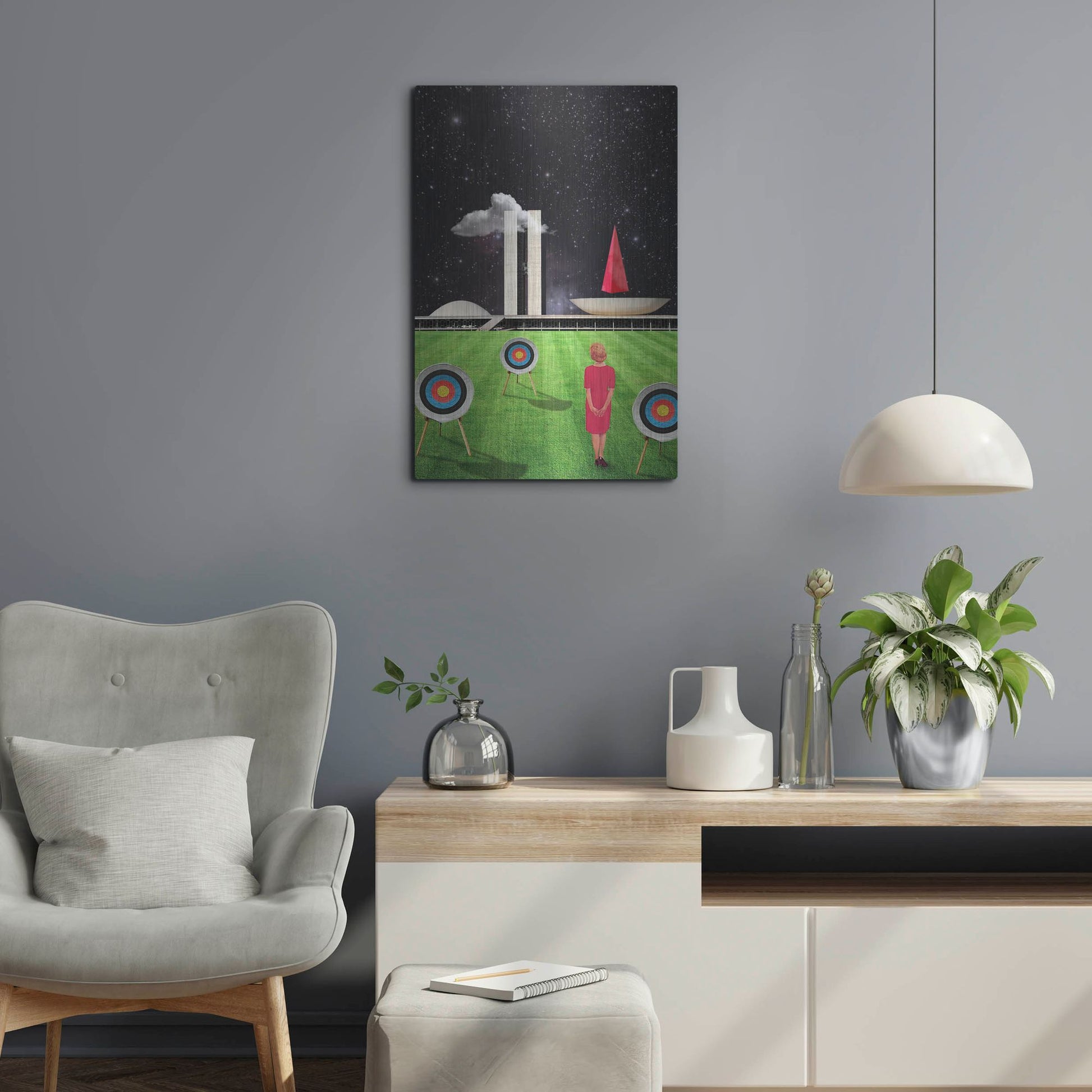 Luxe Metal Art 'Planalto Central' by Elo Marc, Metal Wall Art,16x24