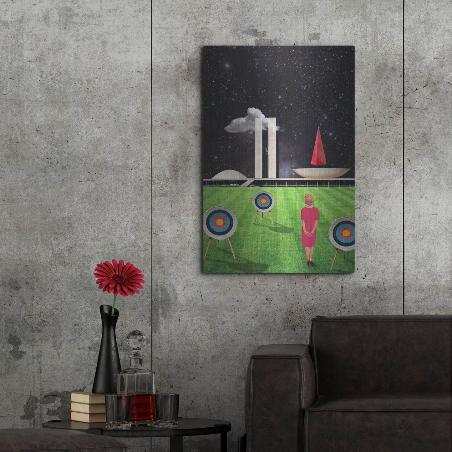 Luxe Metal Art 'Planalto Central' by Elo Marc, Metal Wall Art,24x36