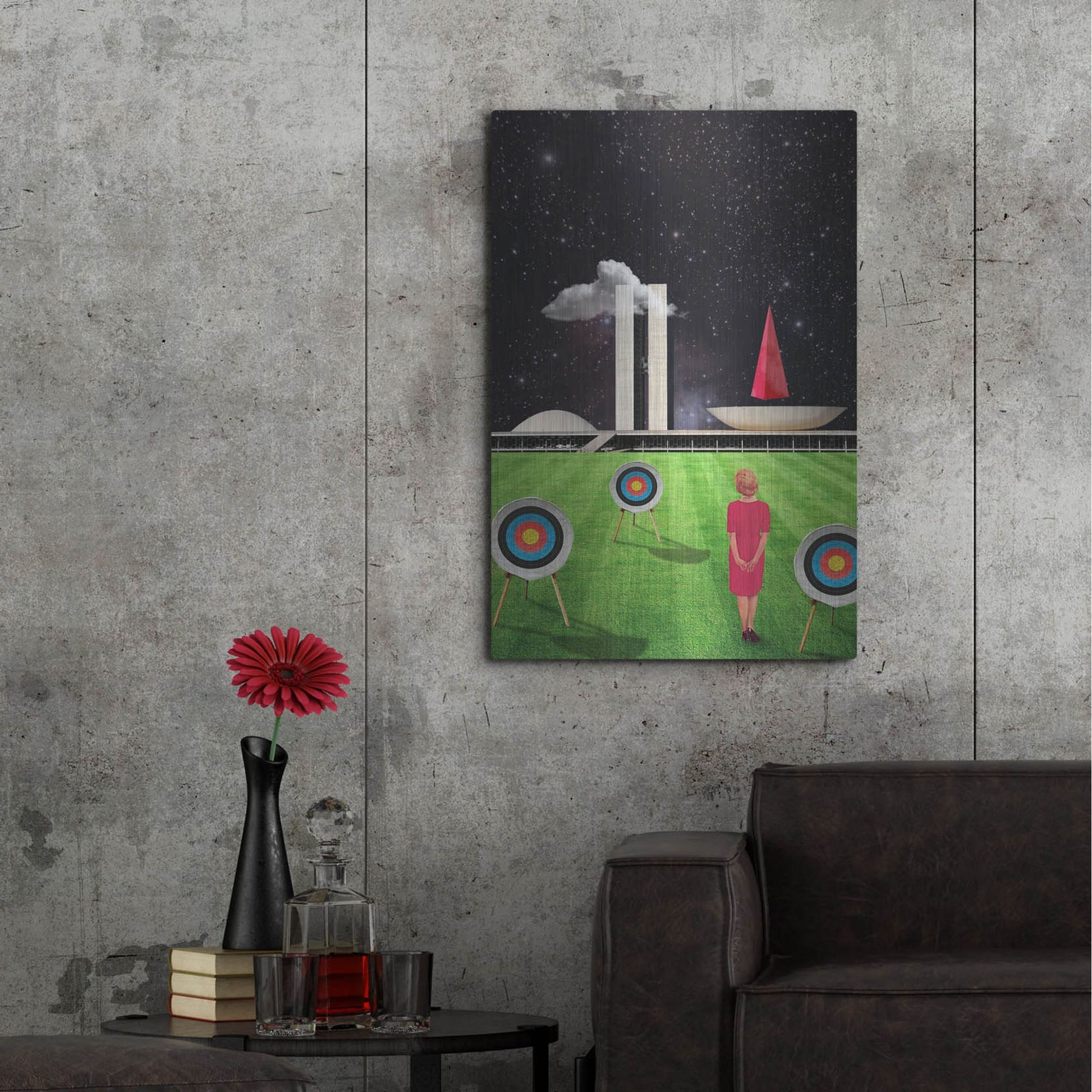 Luxe Metal Art 'Planalto Central' by Elo Marc, Metal Wall Art,24x36