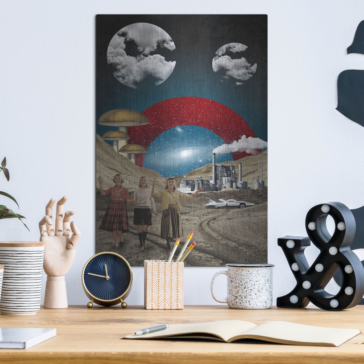 Luxe Metal Art 'Uncertain Future' by Elo Marc, Metal Wall Art,12x16