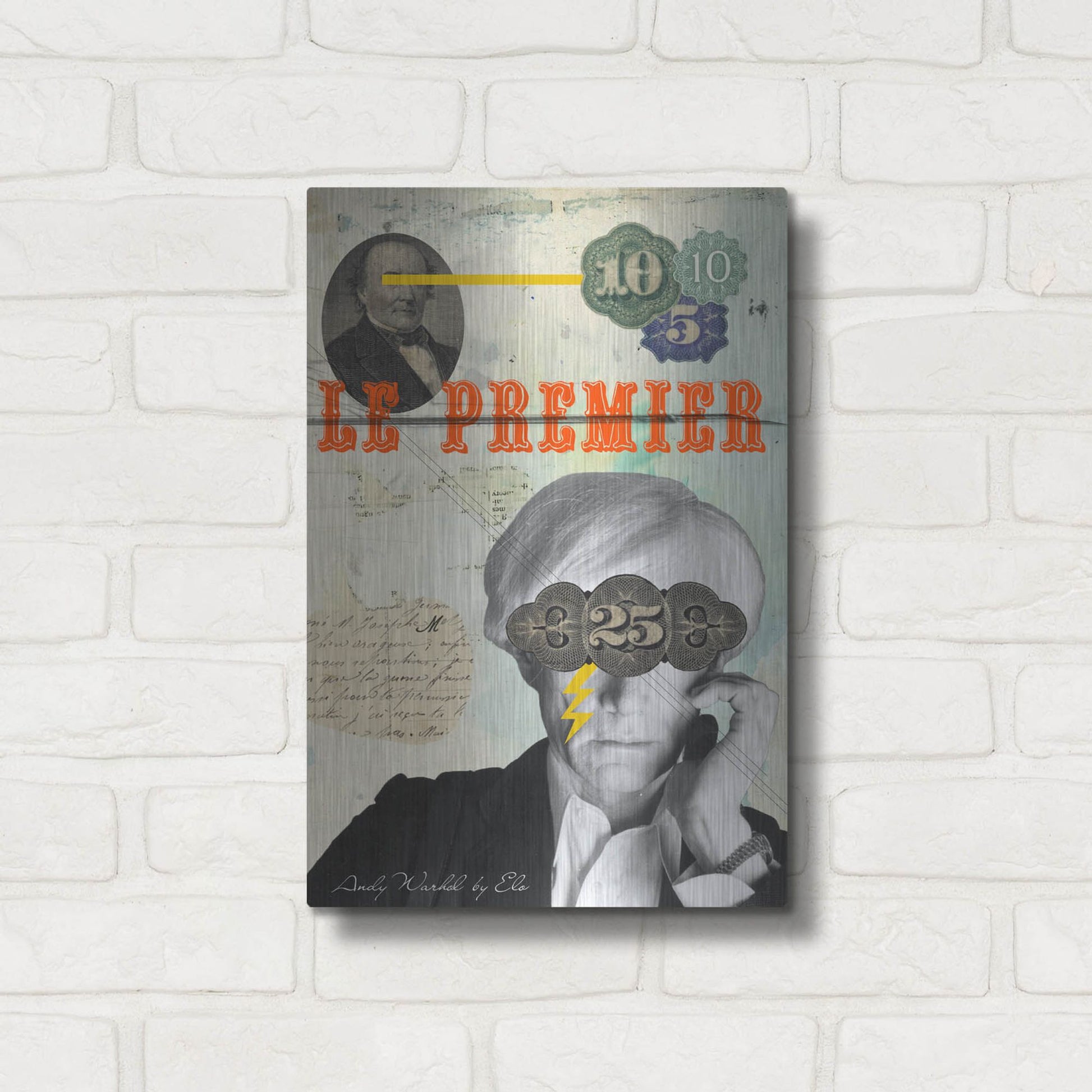 Luxe Metal Art 'Andy' by Elo Marc, Metal Wall Art,12x16