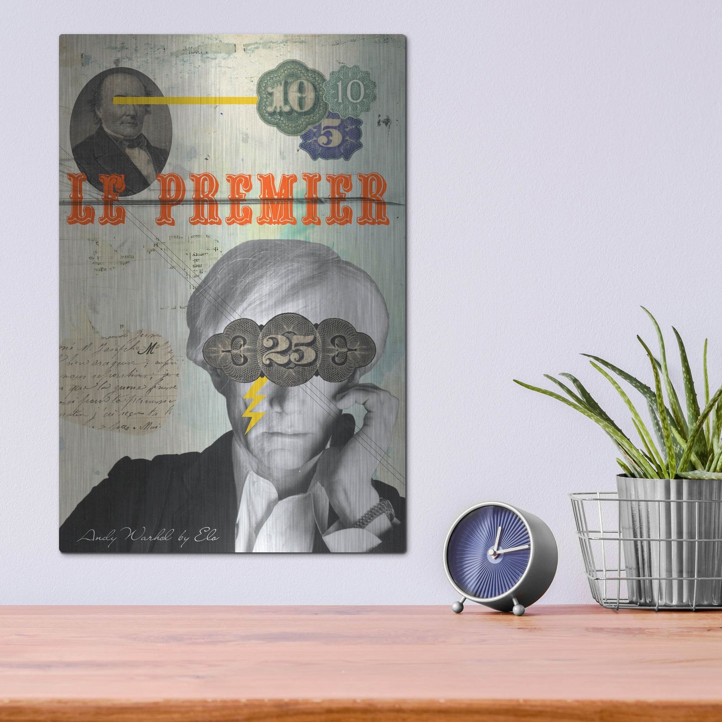 Luxe Metal Art 'Andy' by Elo Marc, Metal Wall Art,12x16